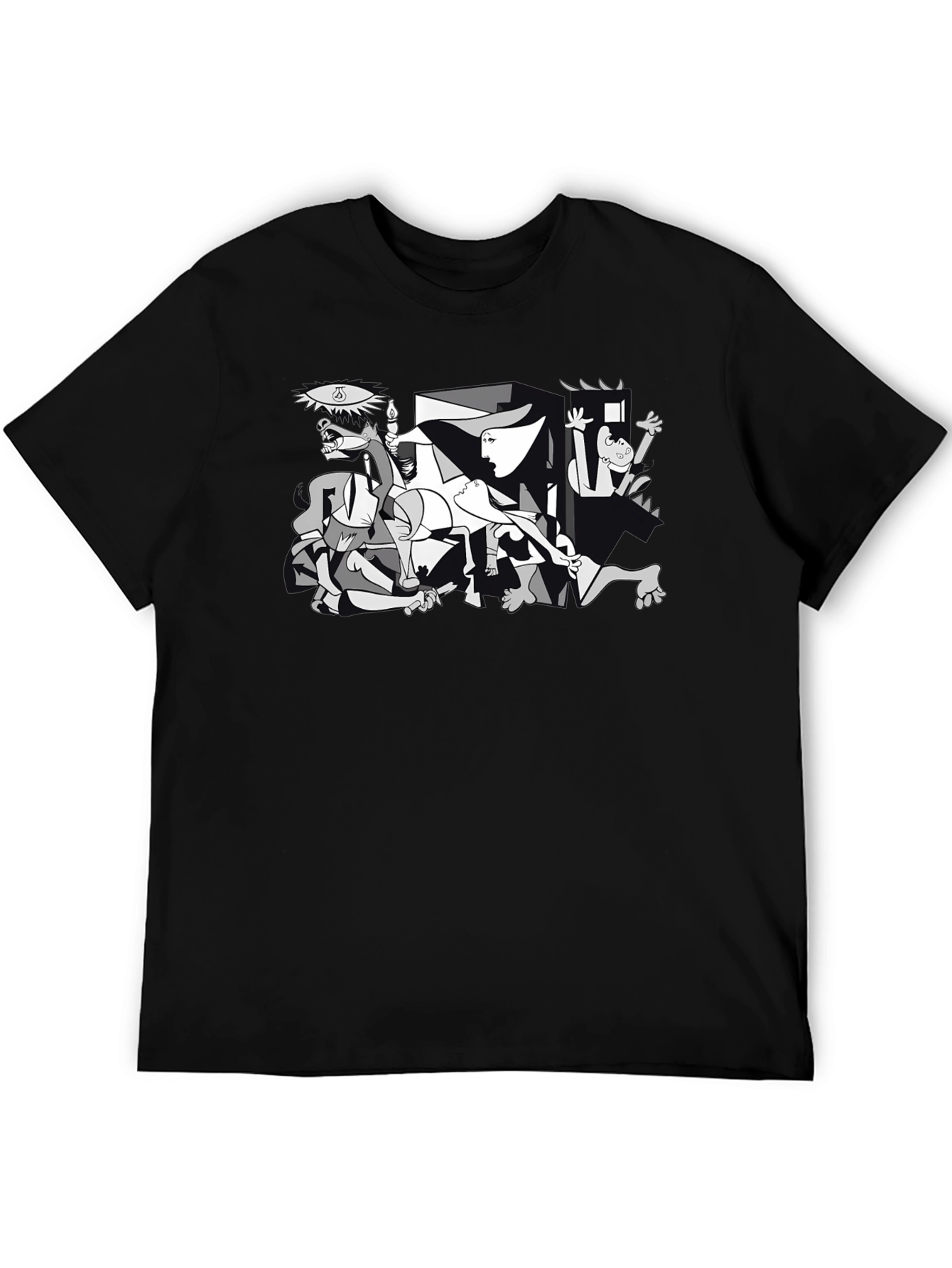 Black Guernica Style Graphic T-Shirt - Black view 5