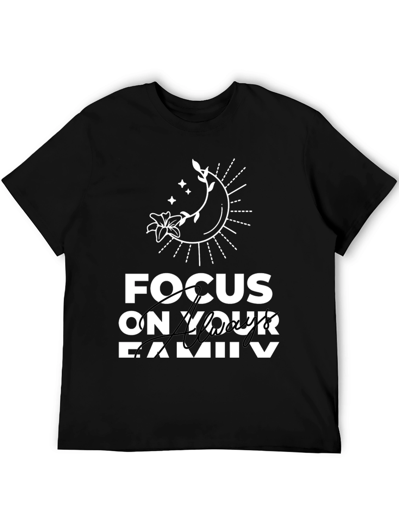 Black Focus On Your Family Graphic T-Shirt - Black view 5