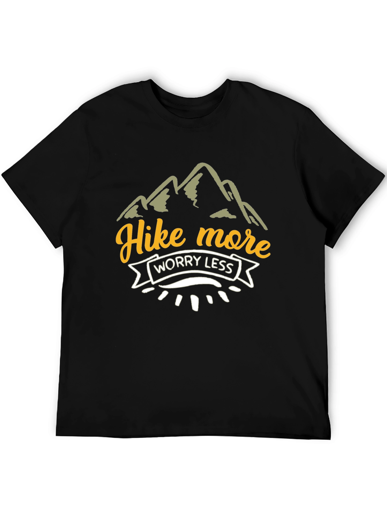 Black Hike More Worry Less Graphic Tee view 5