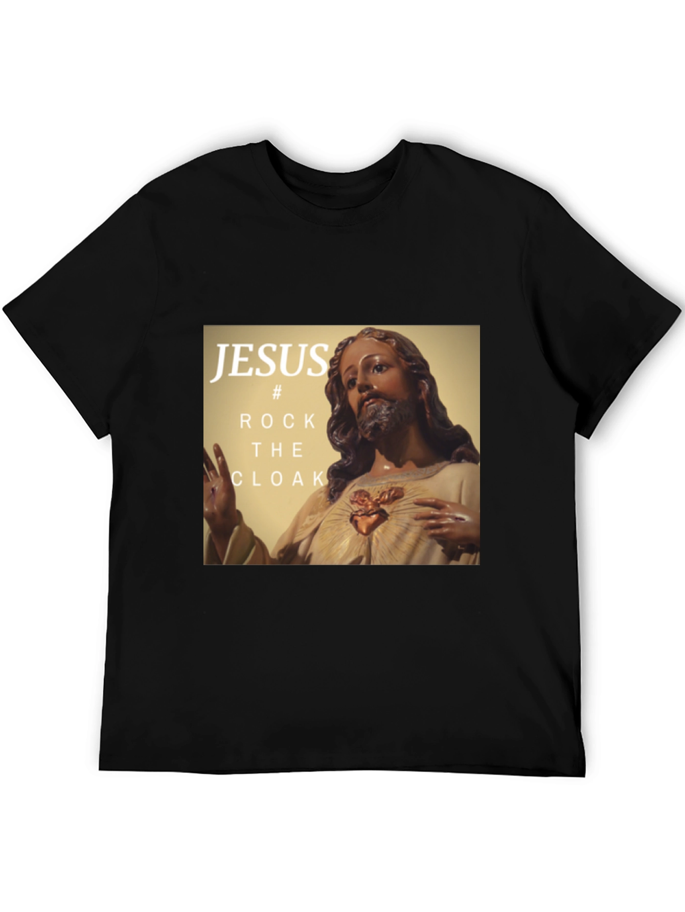 Black Jesus Rock the Cloak Graphic T-Shirt view 5