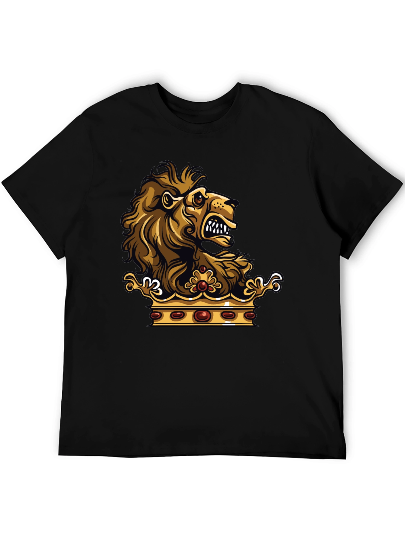Black Lion Crown Graphic Black T-Shirt view 5