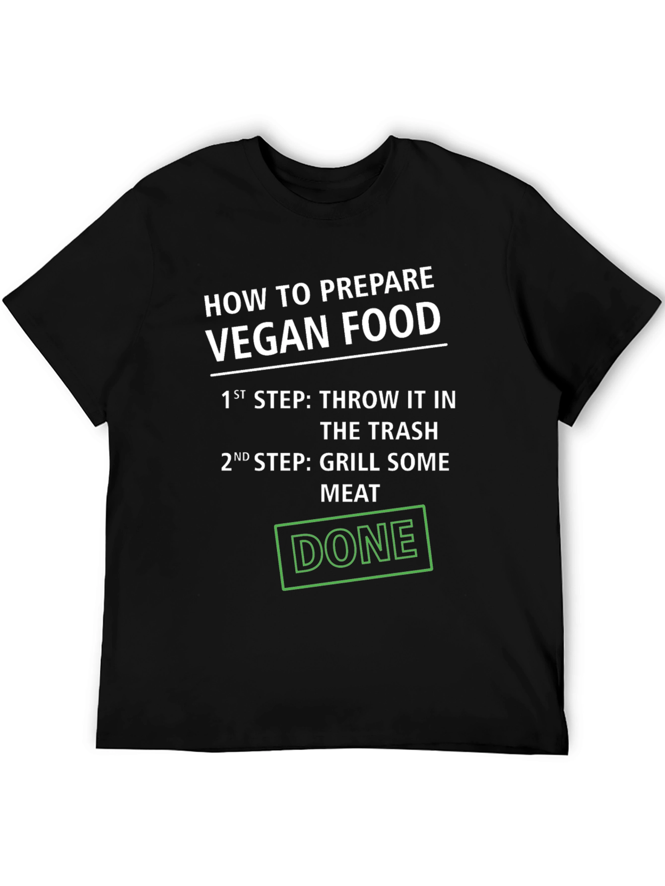Black Vegan Food Prep Funny T-Shirt view 5