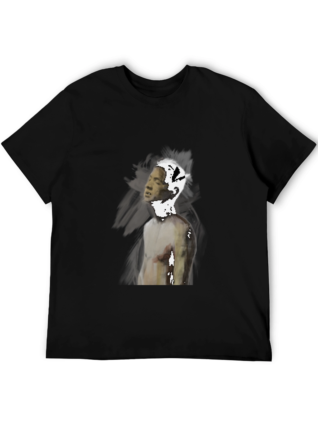 Black Abstract Graphic Black T-Shirt view 5