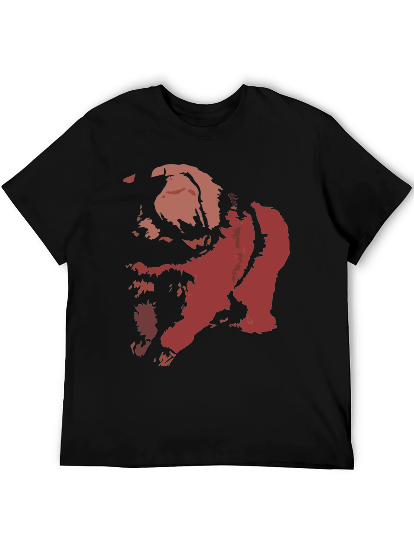 Black Bold Graphic Tee - Distressed Red Print on Black view 5