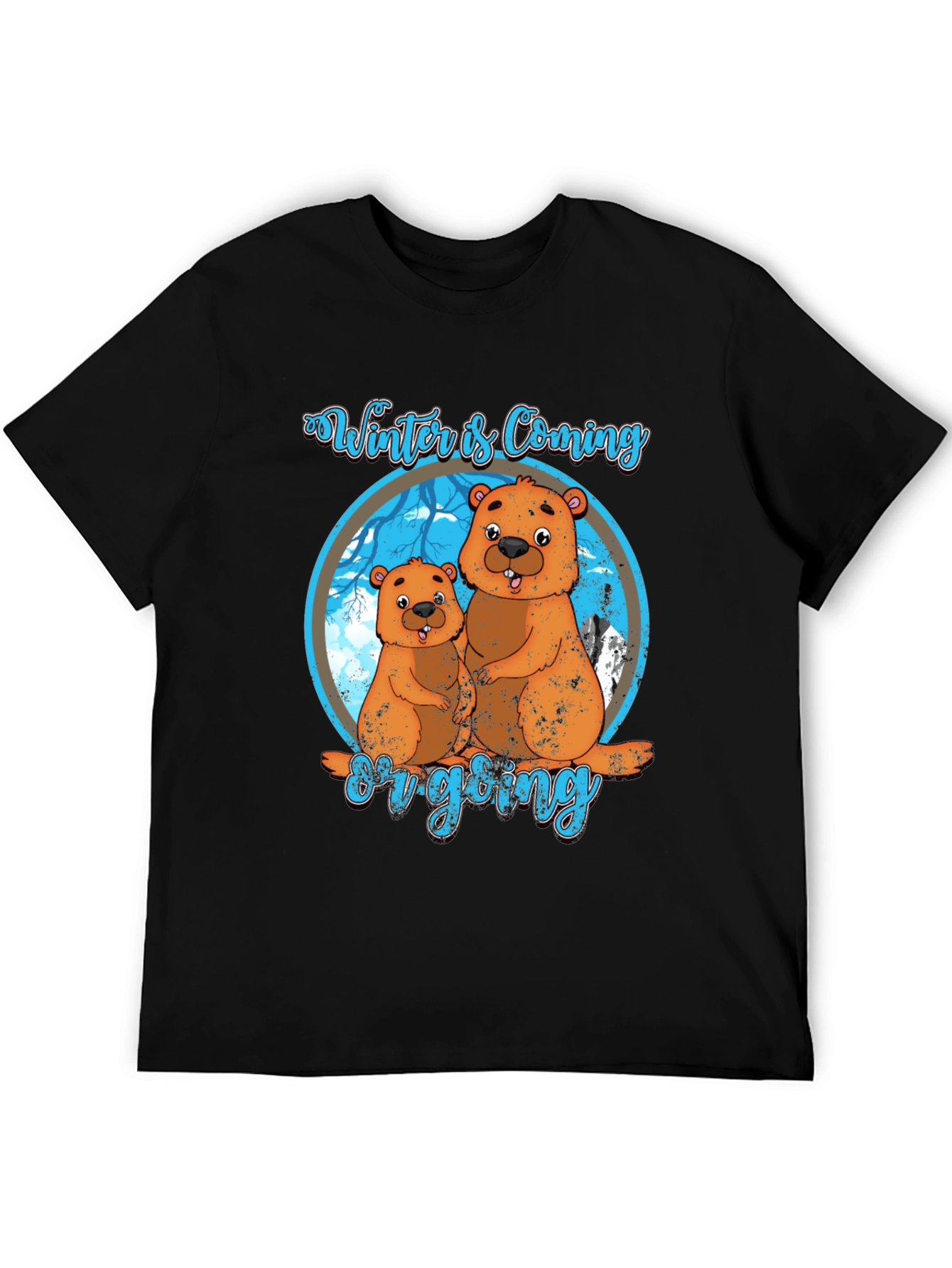 Black Winter is Coming Groundhog T-Shirt view 5