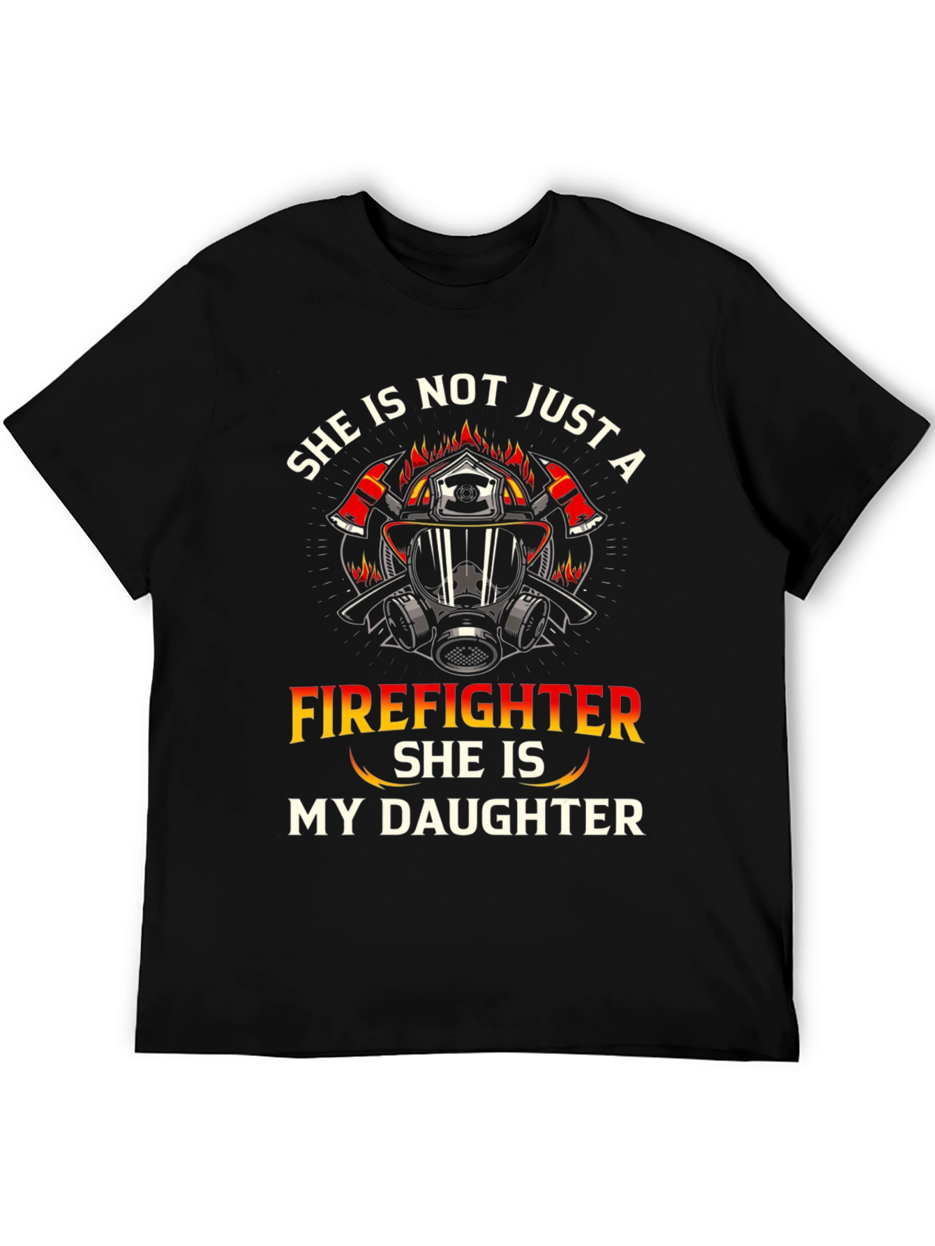Black Firefighter Daughter T-Shirt - Proud Parent Apparel view 5
