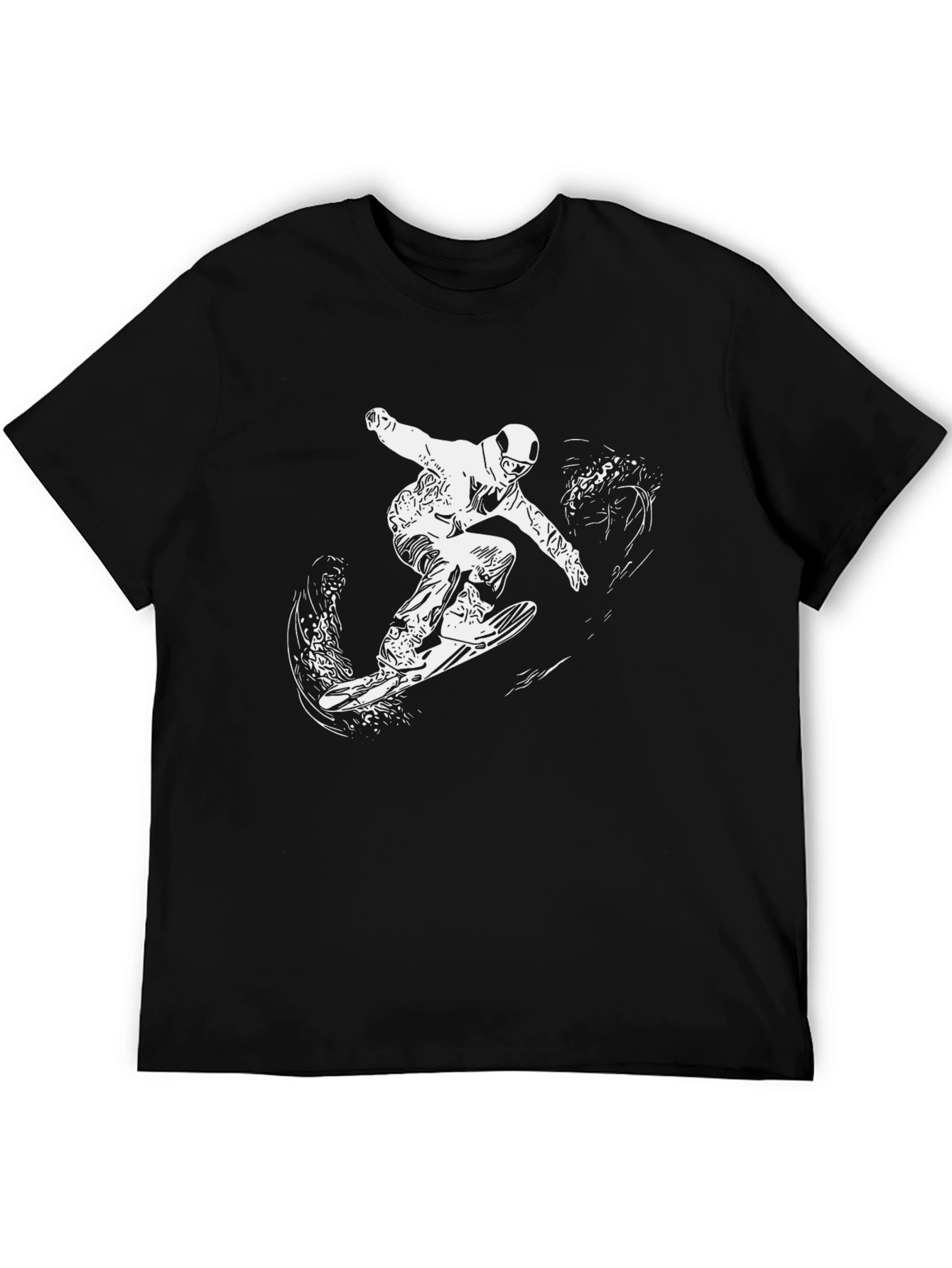 Black Black Graphic Tee - Snowboarder Design view 5
