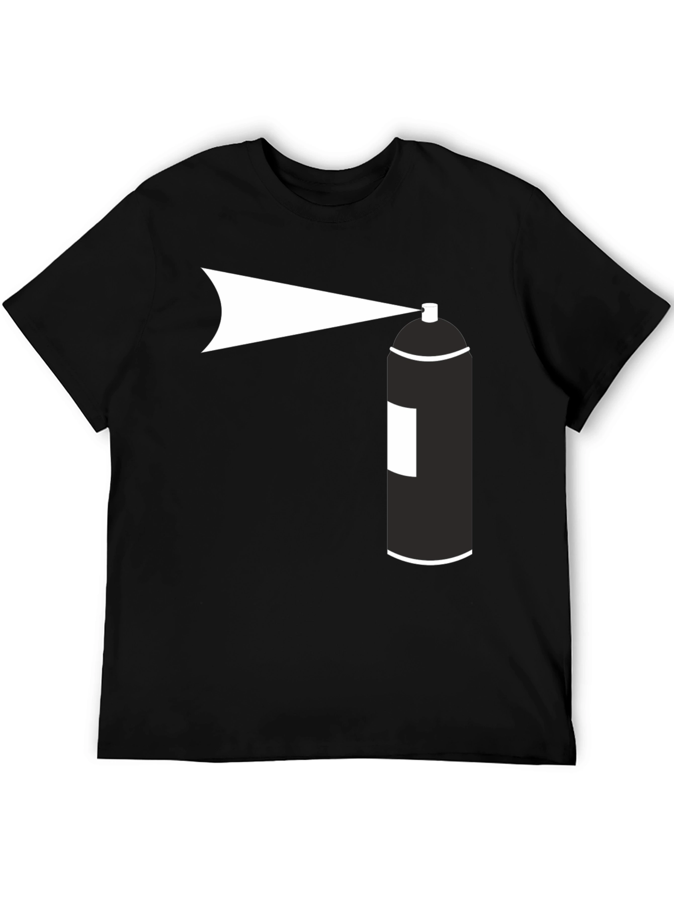 Black Spray Paint Graphic Tee - Black Cotton T-Shirt view 5