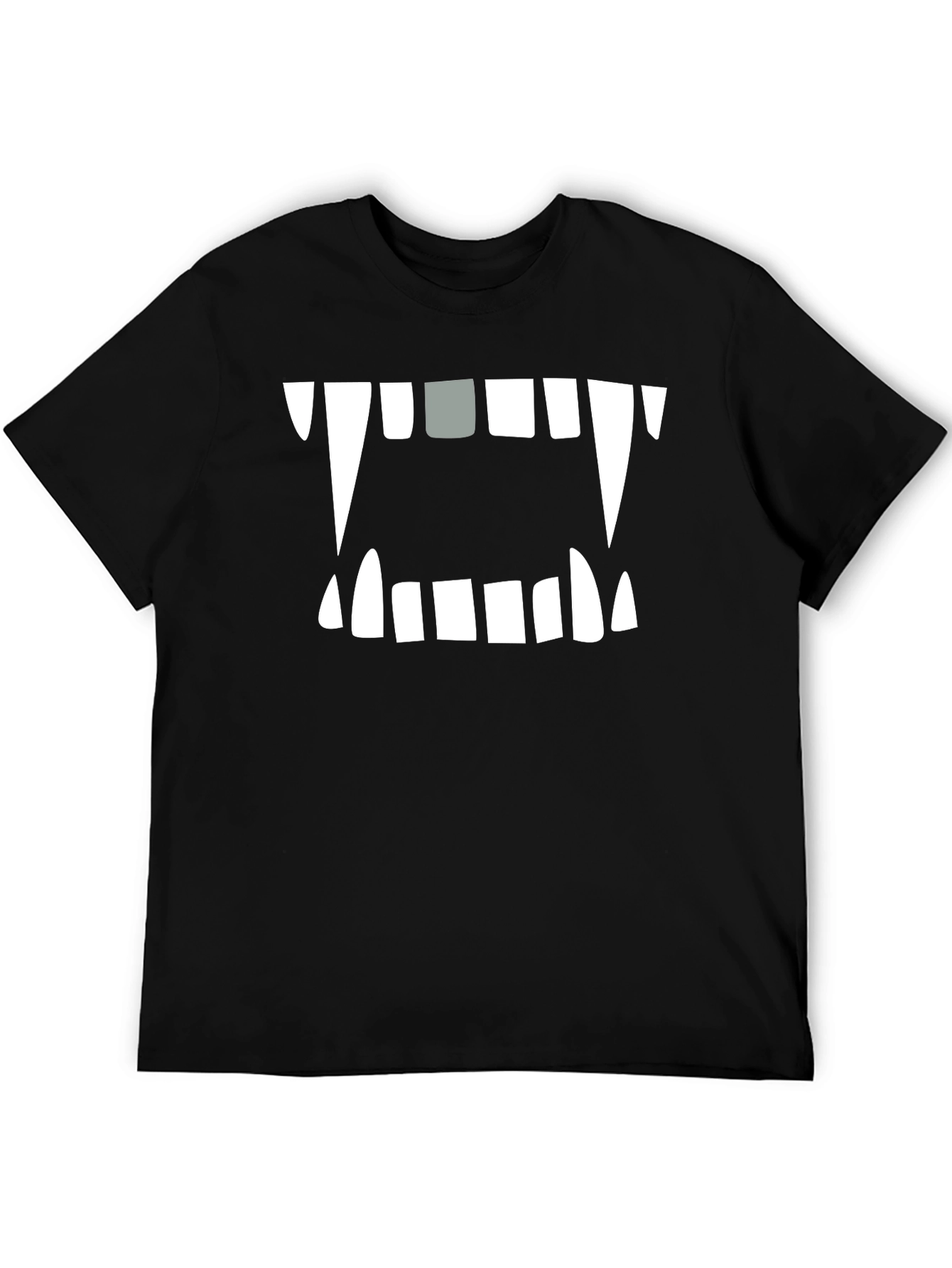Black Monster Mouth Graphic Tee - Black Cotton Blend view 5