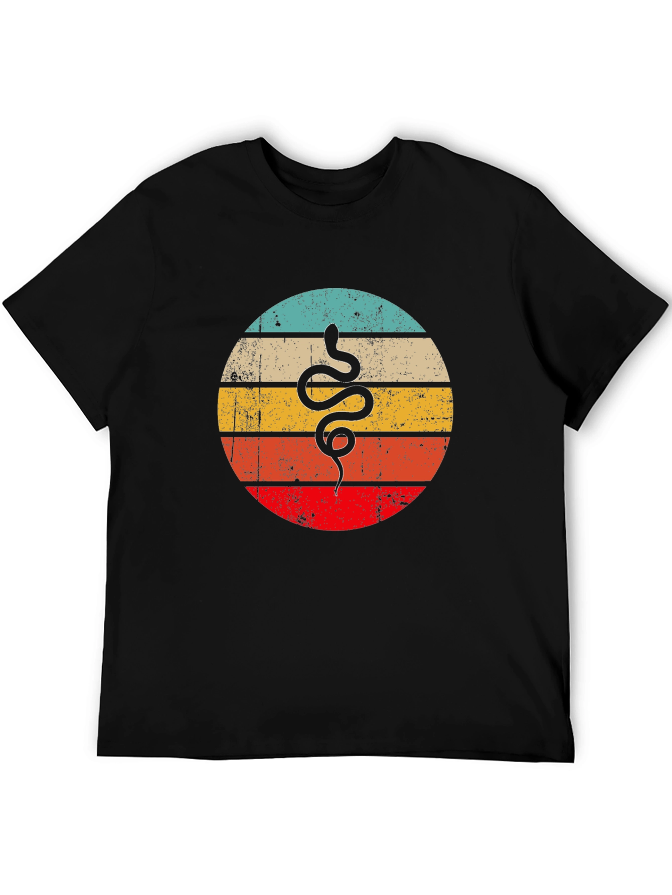 Black Retro Snake Graphic Tee - Vintage Style T-Shirt view 5