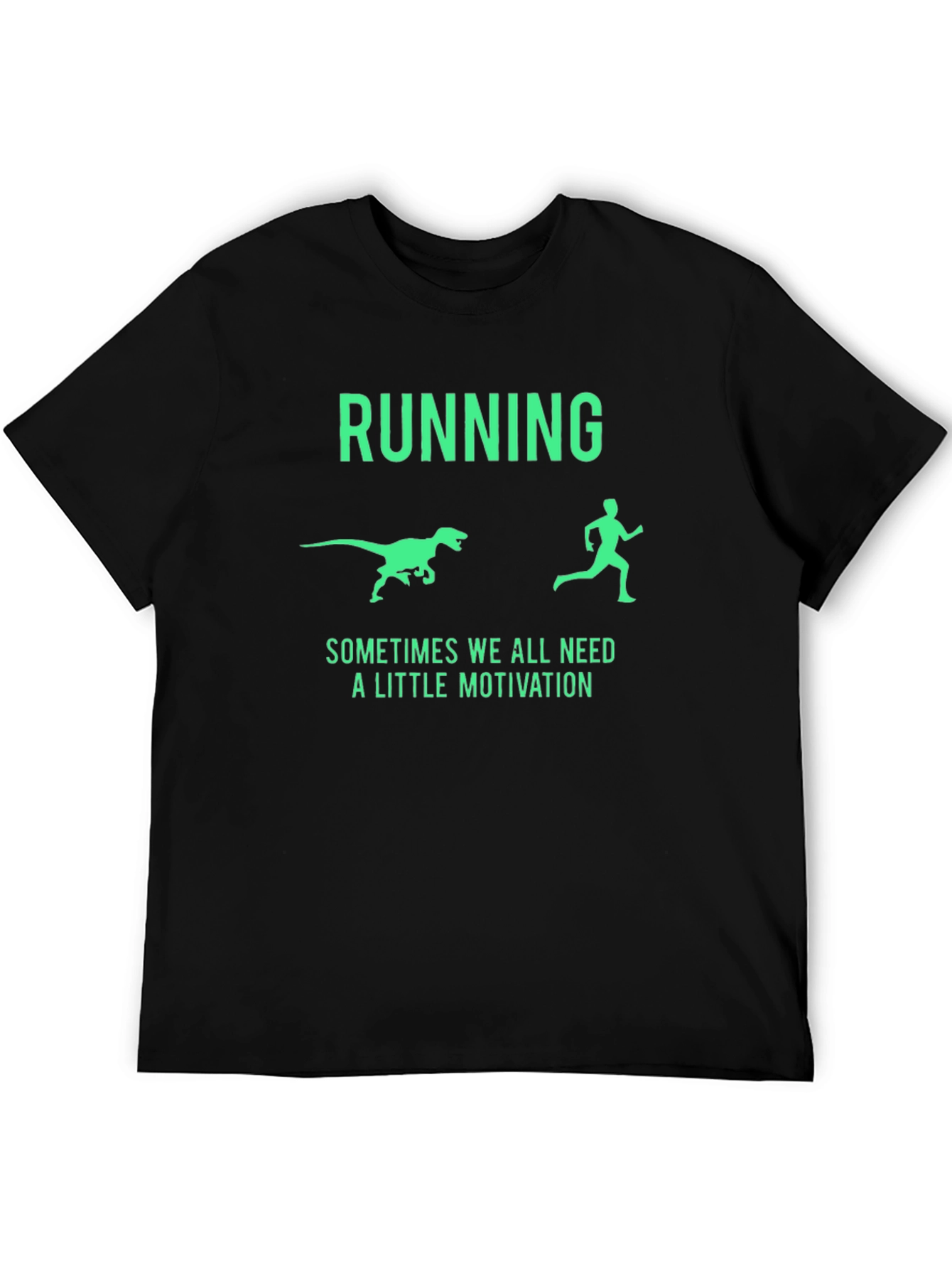 Black Running Dinosaur Motivation Graphic Tee view 5
