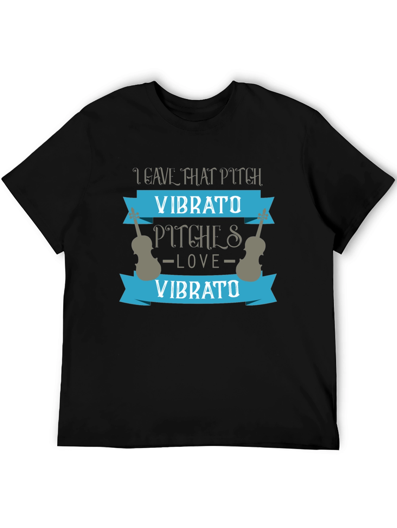 Black Vibrato Music Lover Graphic T-Shirt view 5