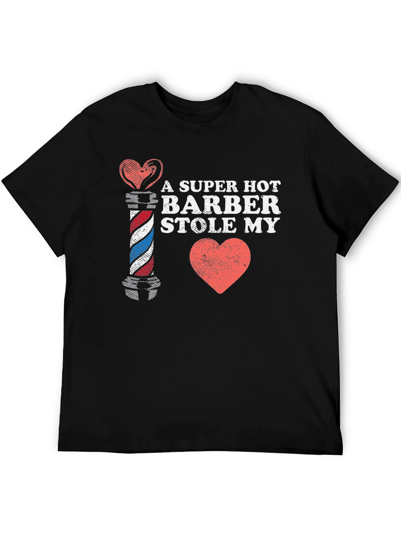 Black A Super Hot Barber Stole My Heart T-Shirt view 5