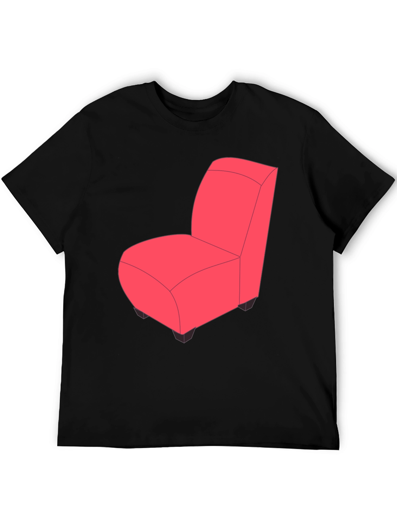 Black Novelty Chair Graphic Tee - Quirky Fun Style view 5