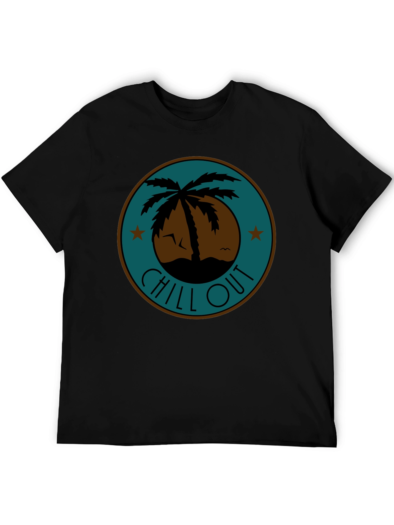 Black Chill Out Palm Tree Graphic Tee - Relaxed Fit view 5