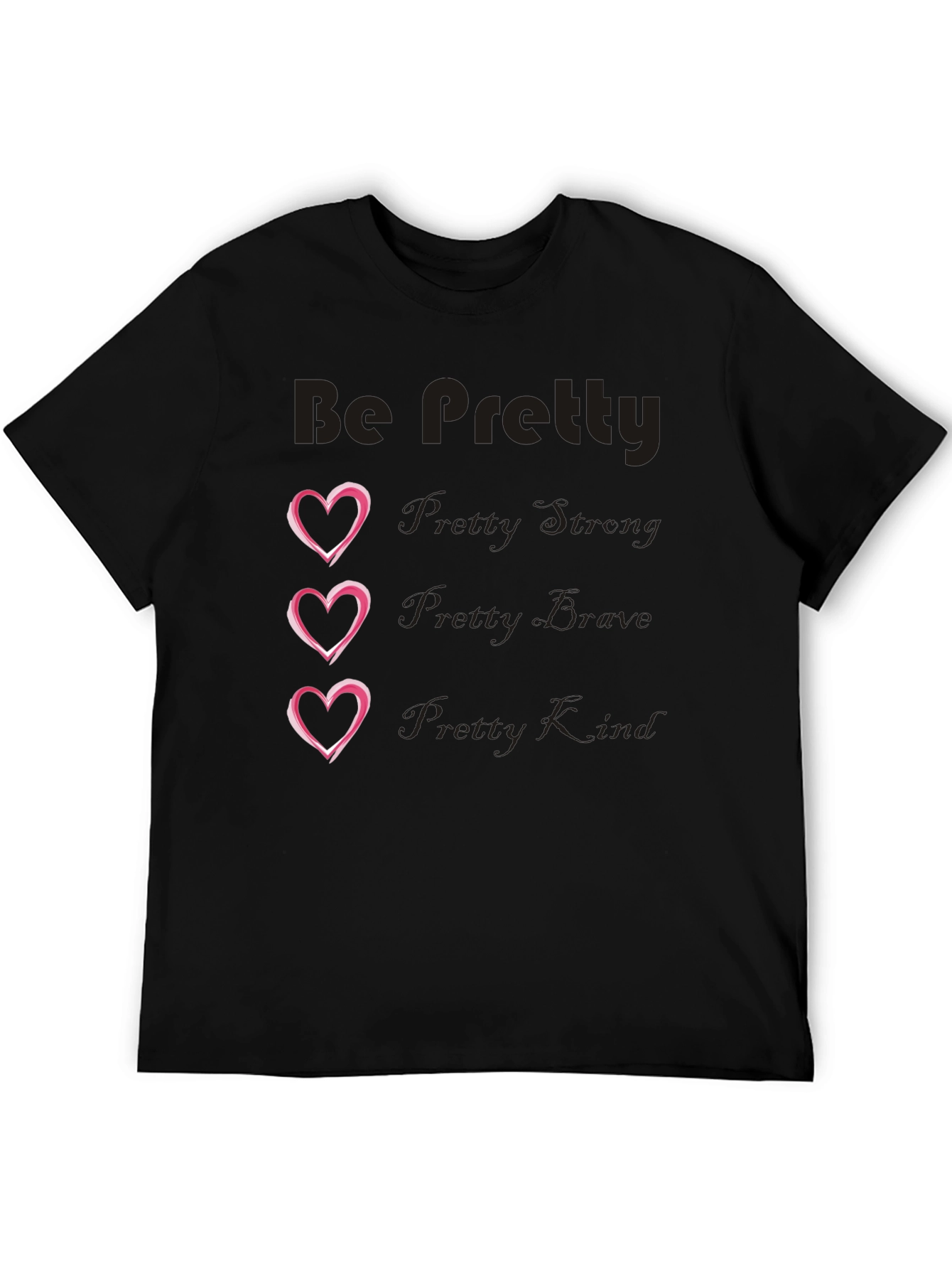 Black Be Pretty Heart Tee - Black Cotton Blend view 5