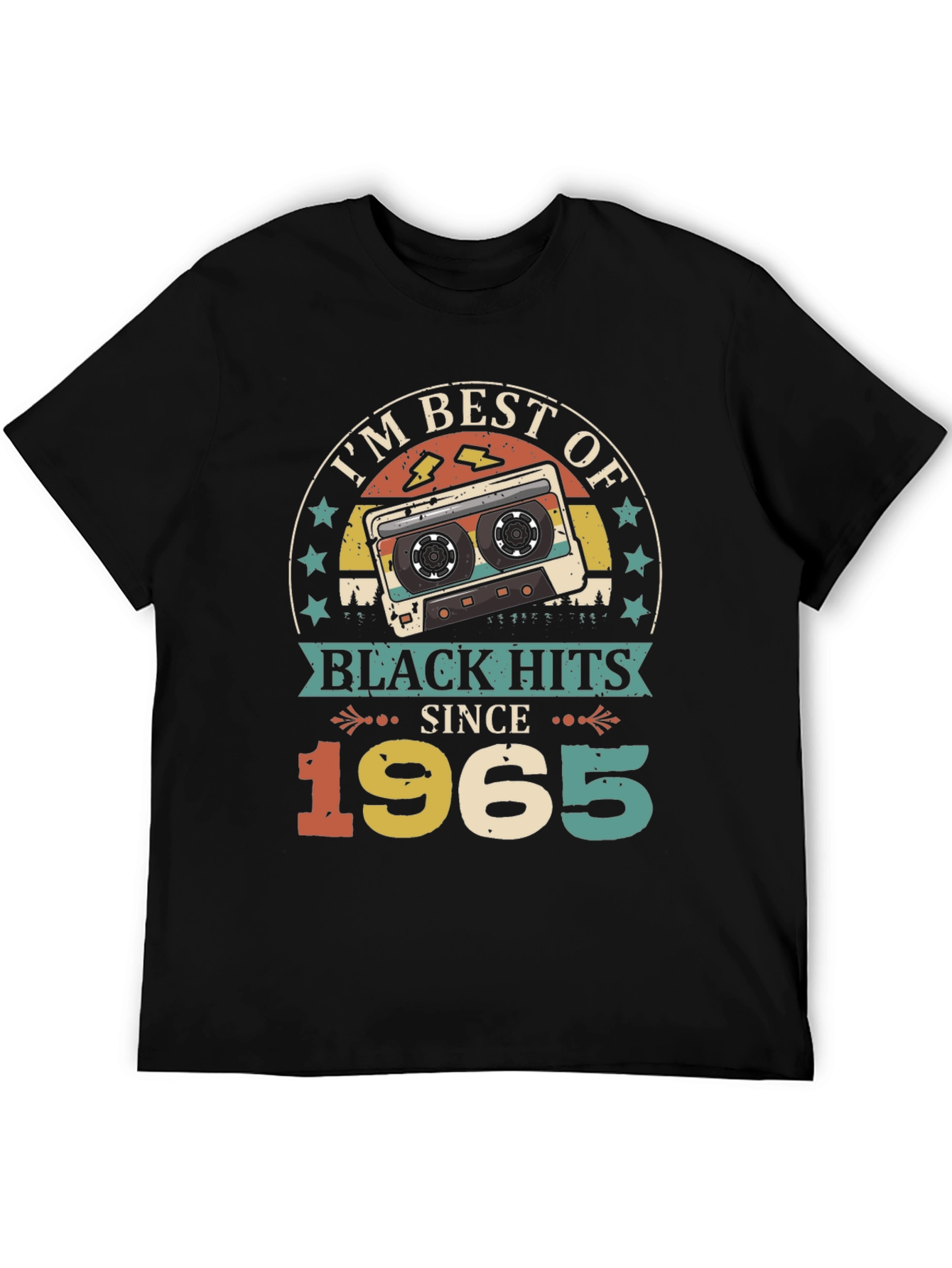 Black Best of Black Hits 1965 Vintage Cassette T-Shirt view 5