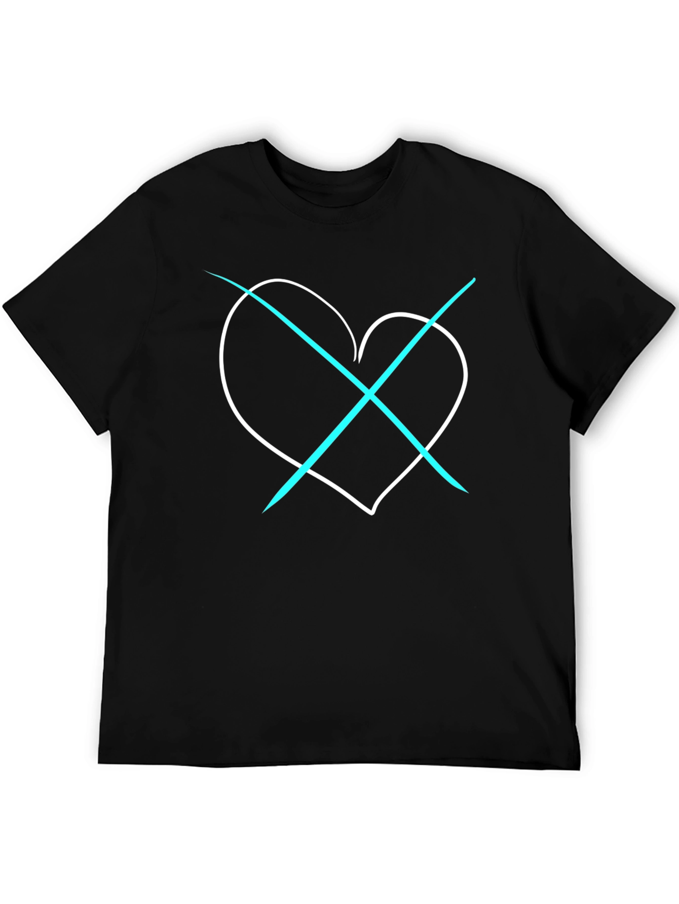 Black Heartbreaker Tee - Crossed Heart Graphic T-Shirt view 5