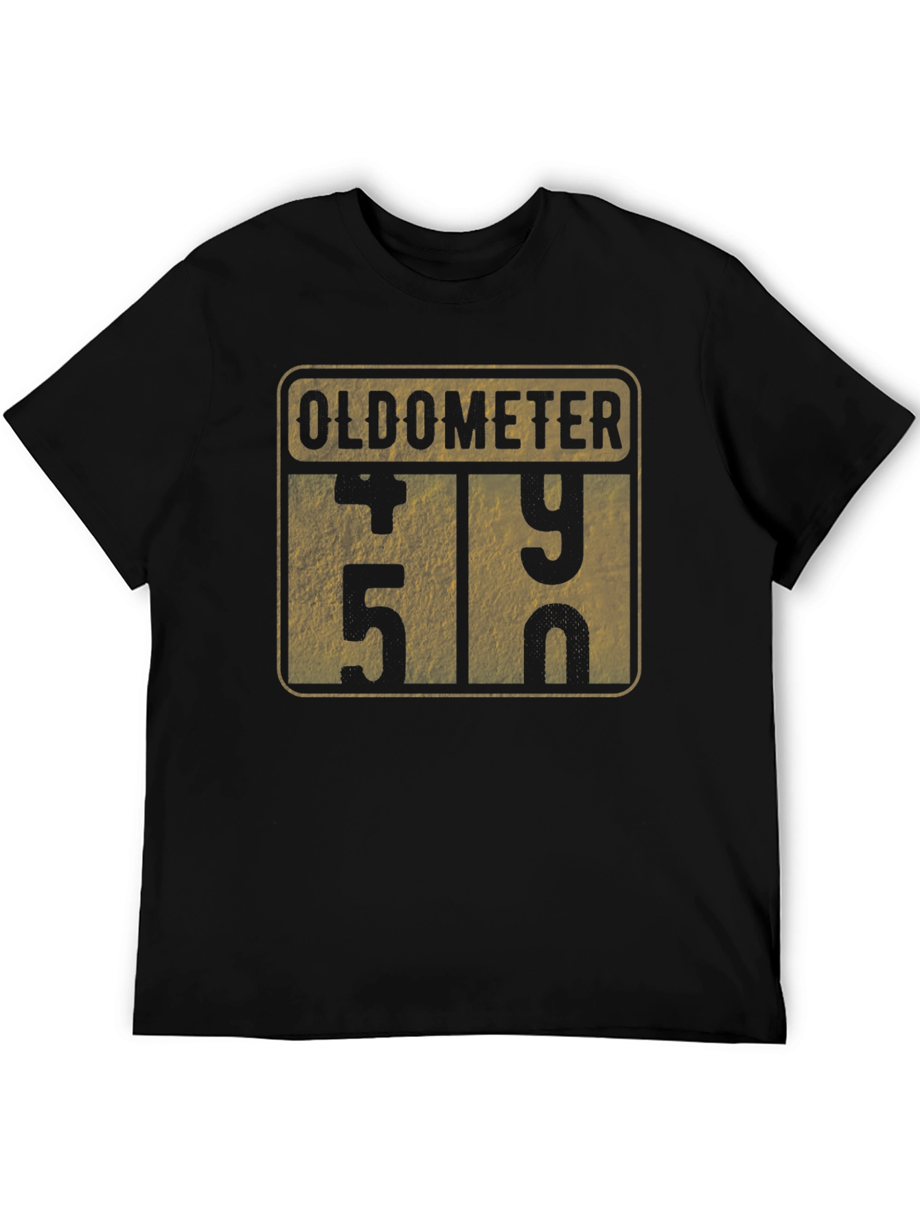 Black Oldometer Funny Birthday T-Shirt view 5