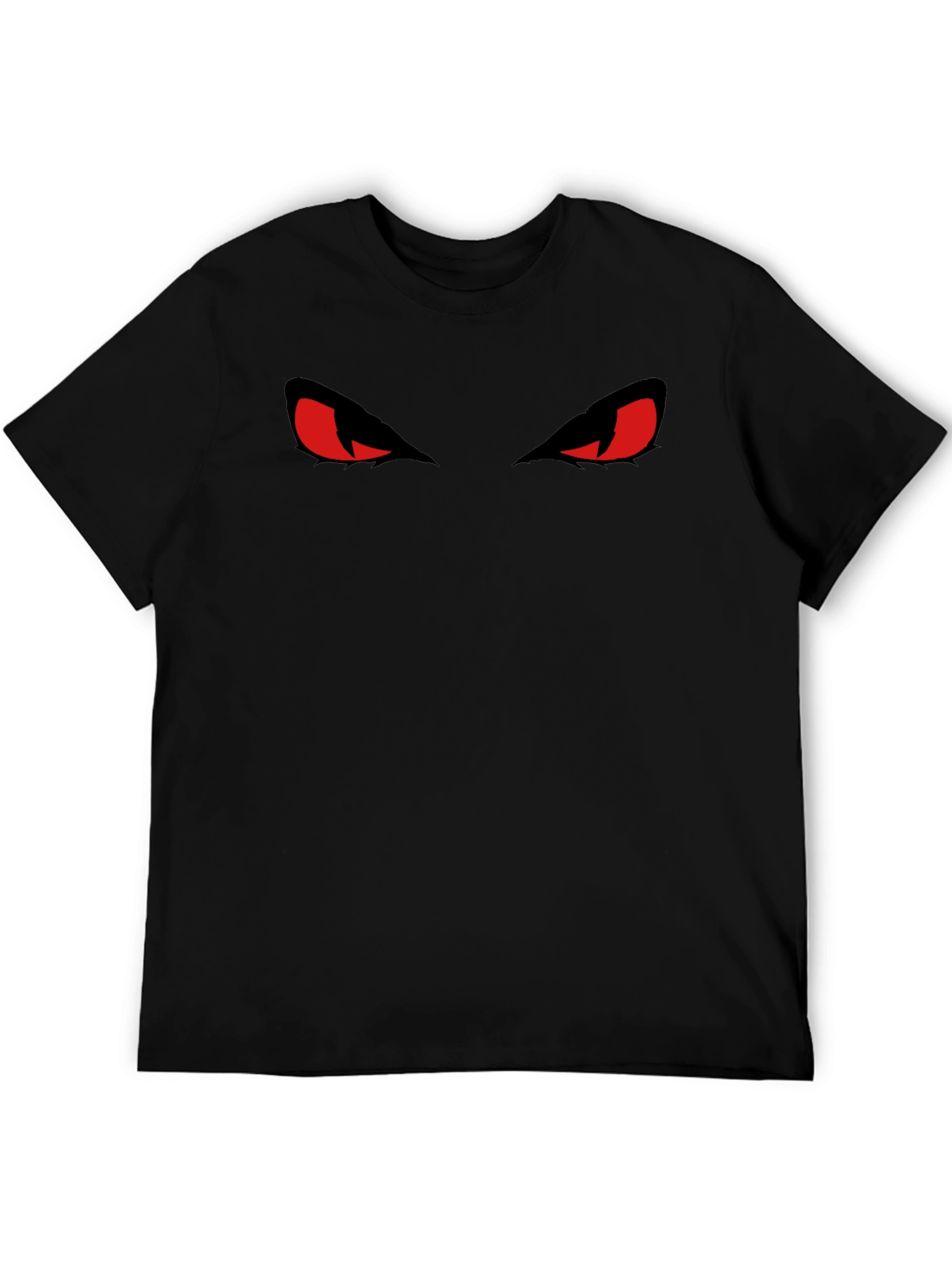 Black Men's Black T-Shirt with Red Evil Eyes Graphic view 5