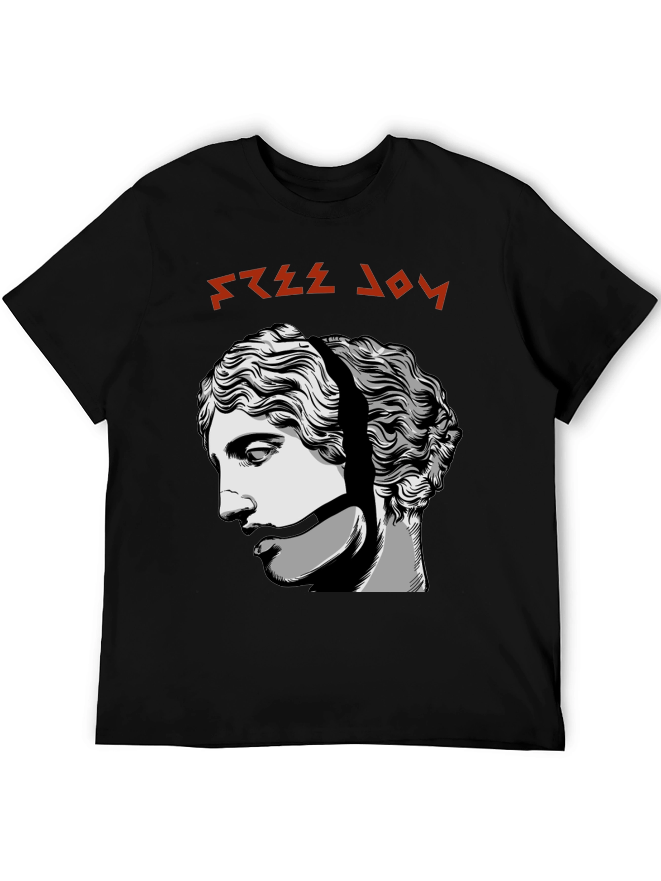 Black Free Joy Graphic Tee - Black Cotton T-Shirt view 5