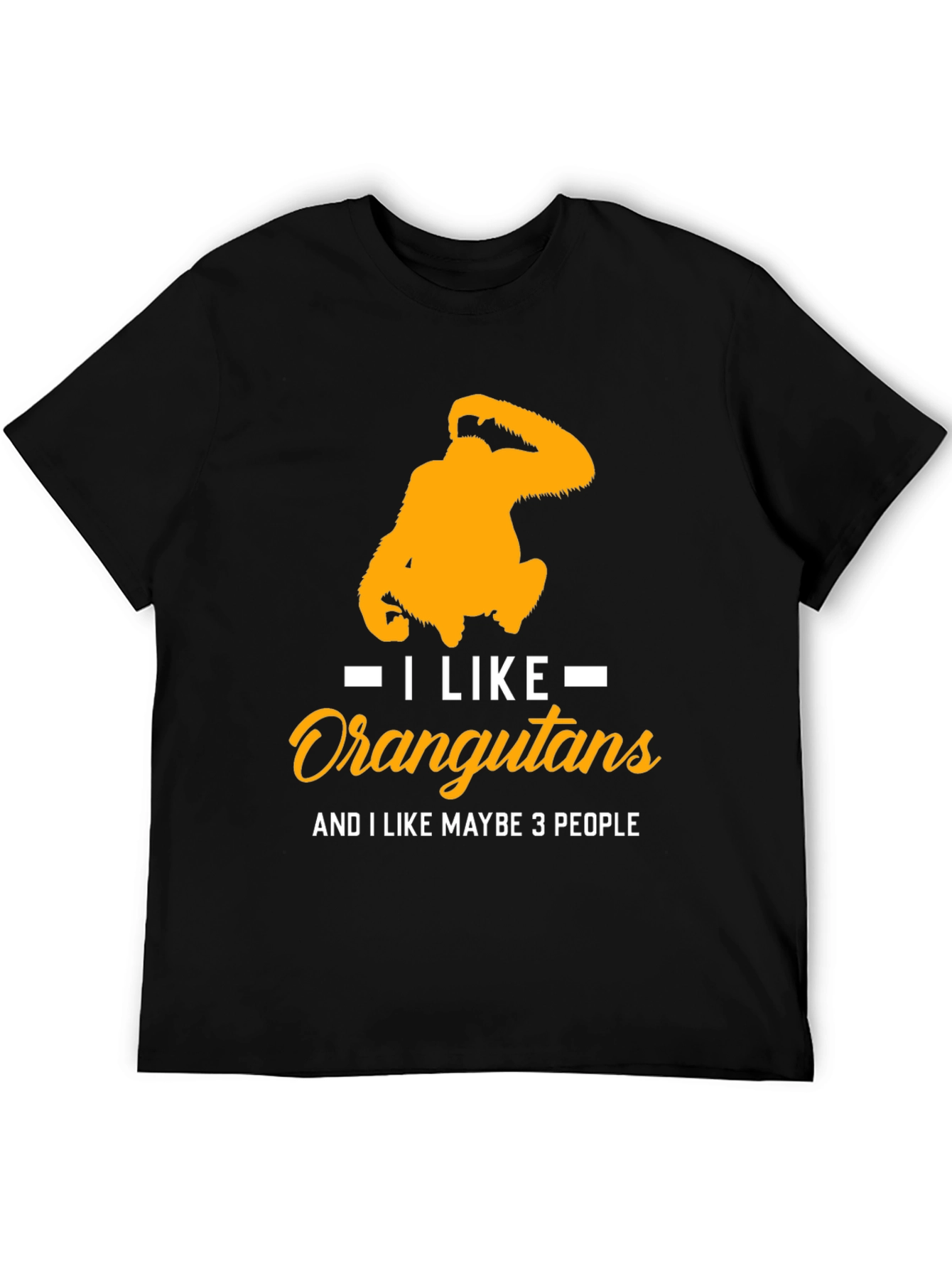 Black I Like Orangutans Graphic T-Shirt view 5