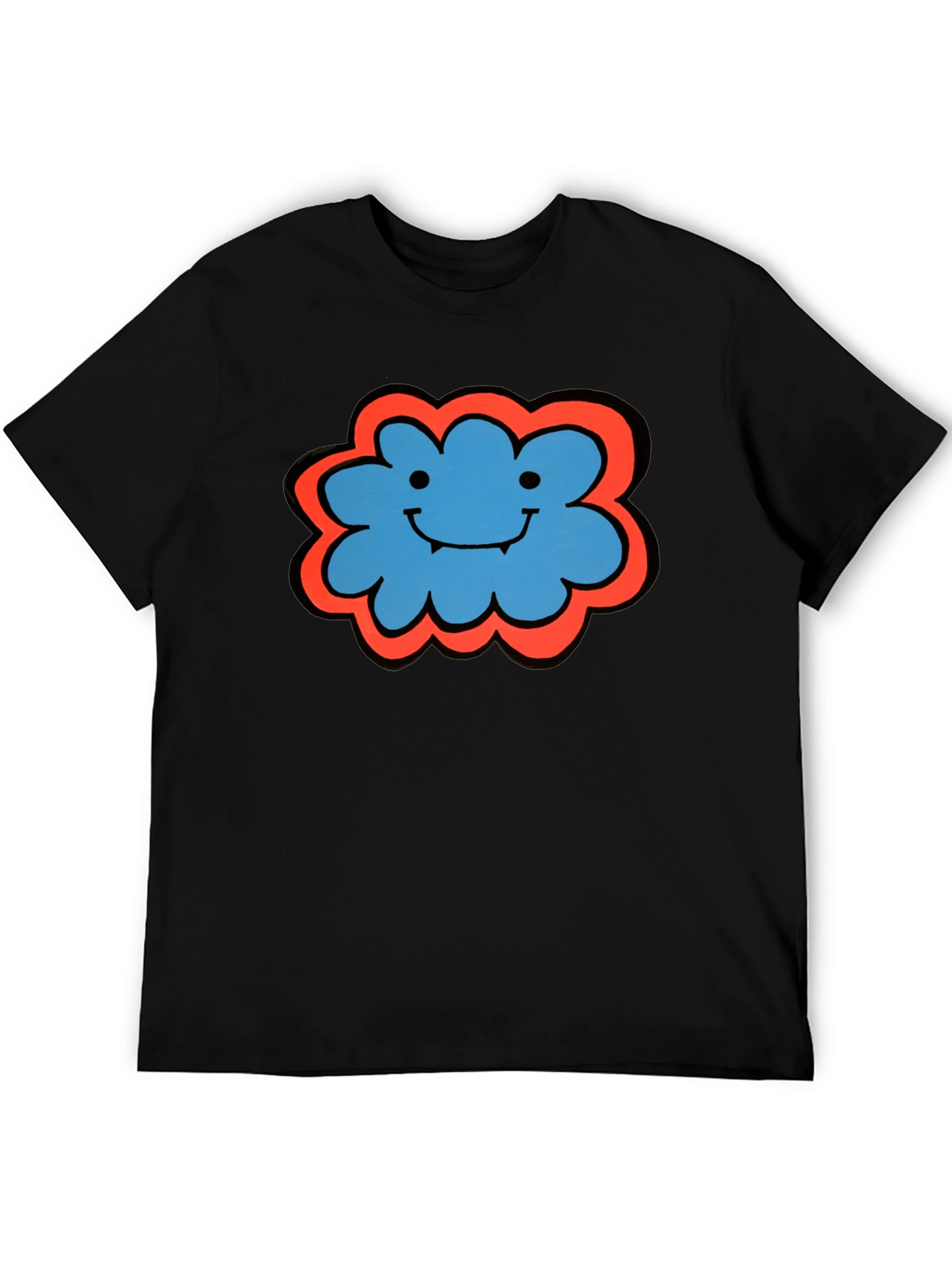 Black Whimsical Cloud T-Shirt - Soft Cotton Tee view 5