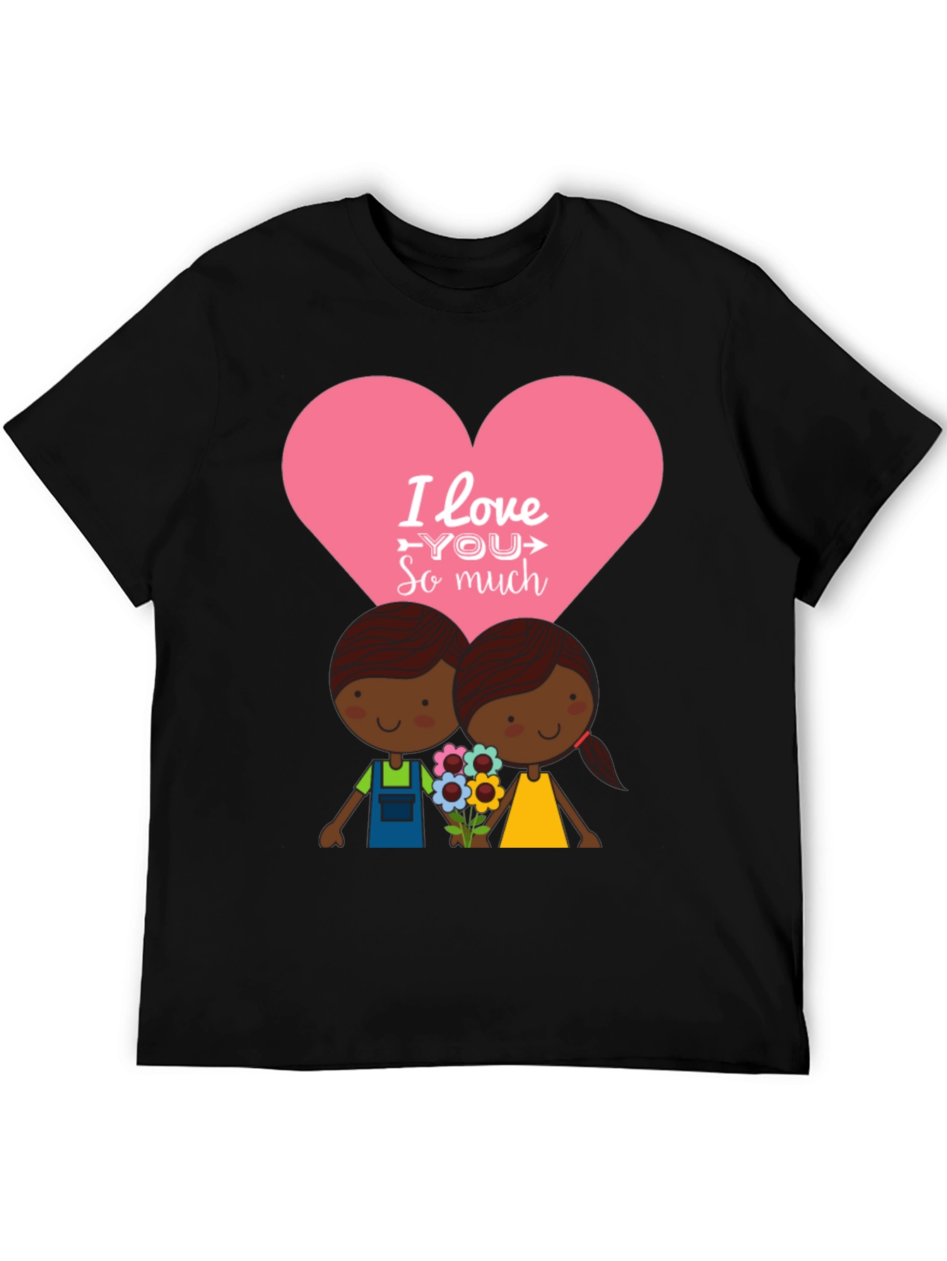 Black I Love You So Much Graphic T-Shirt view 5