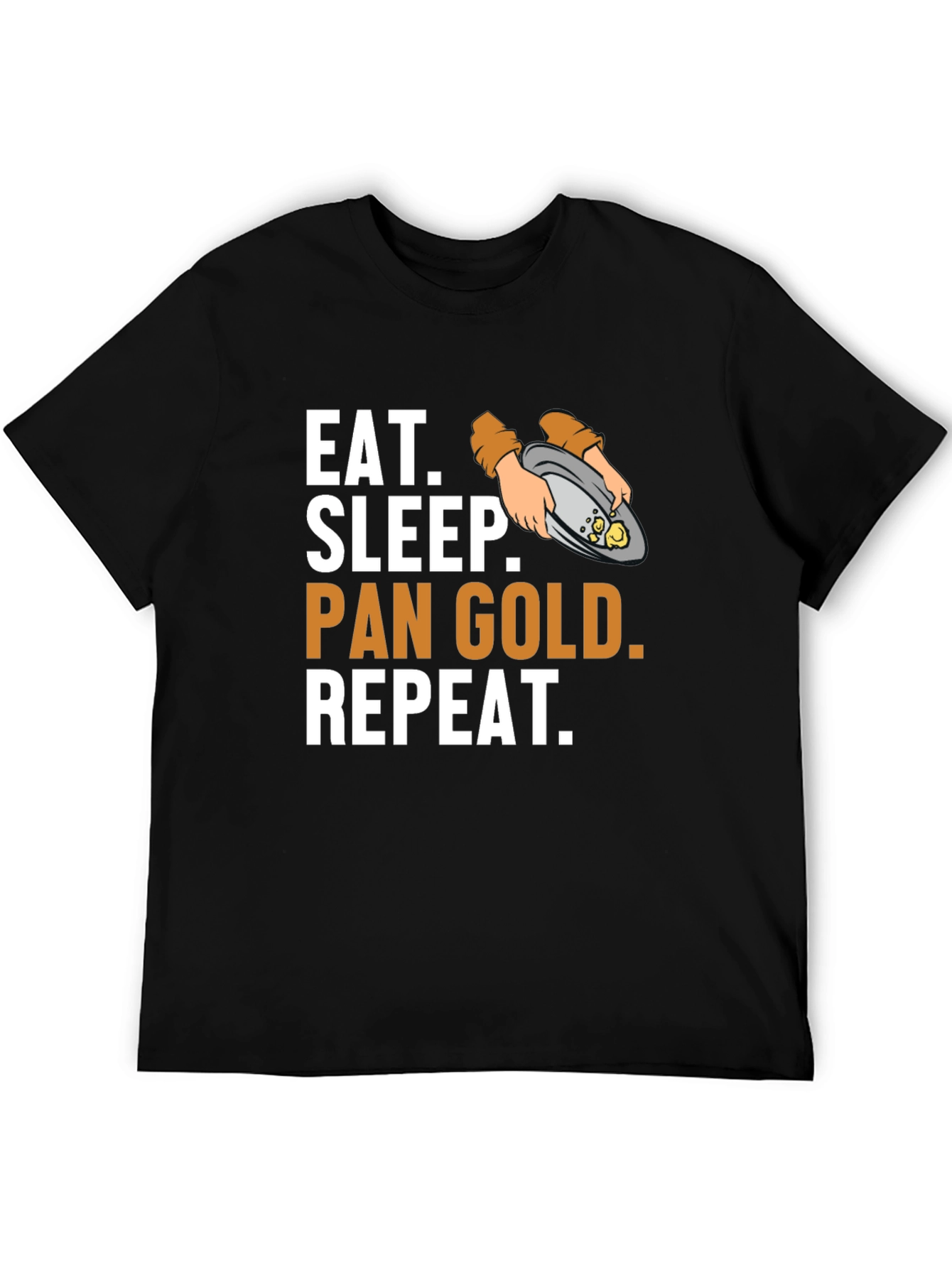 Black Eat, Sleep, Pan Gold, Repeat T-Shirt view 5