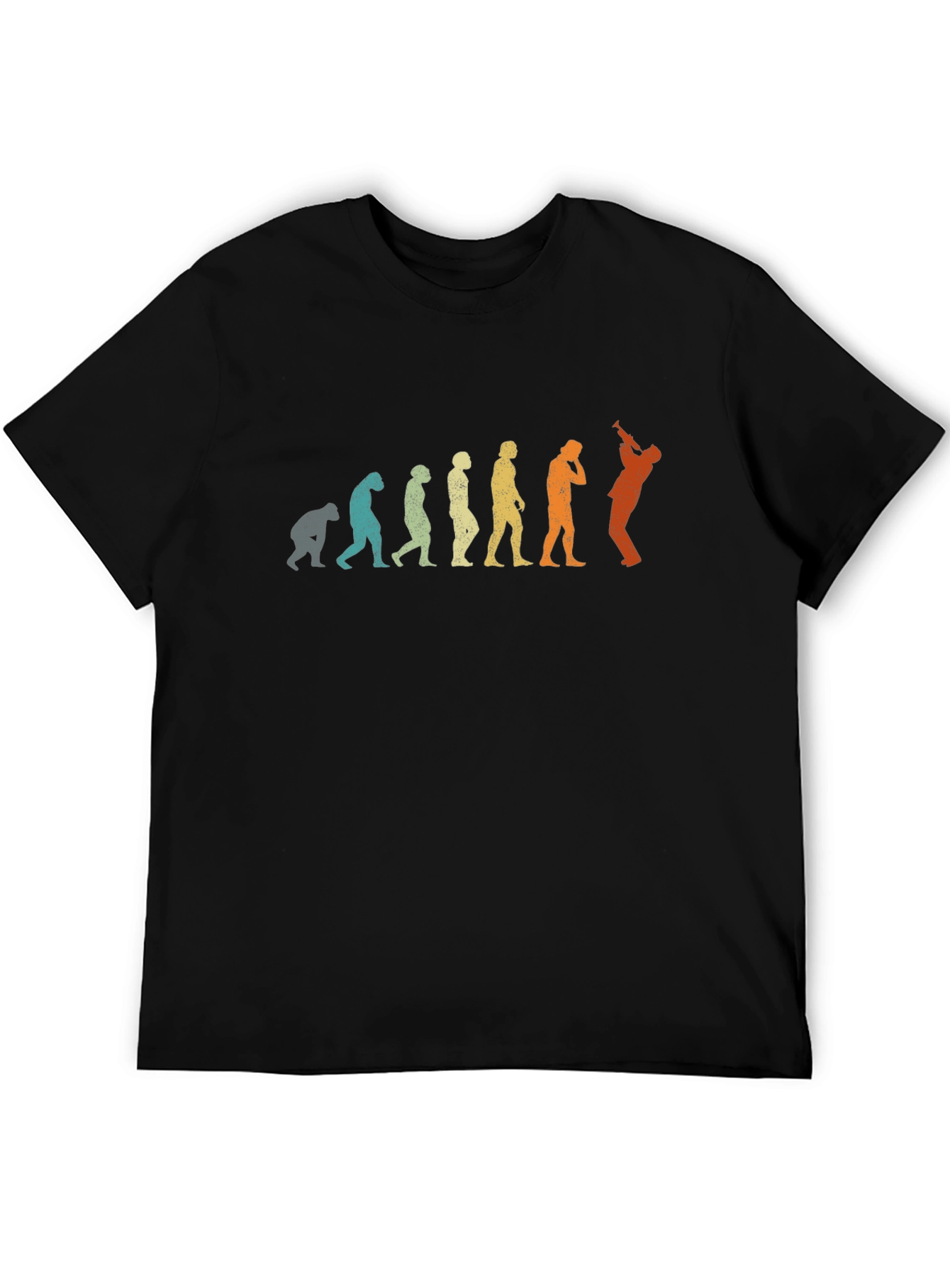Black Evolution of Saxophone Player T-Shirt view 5