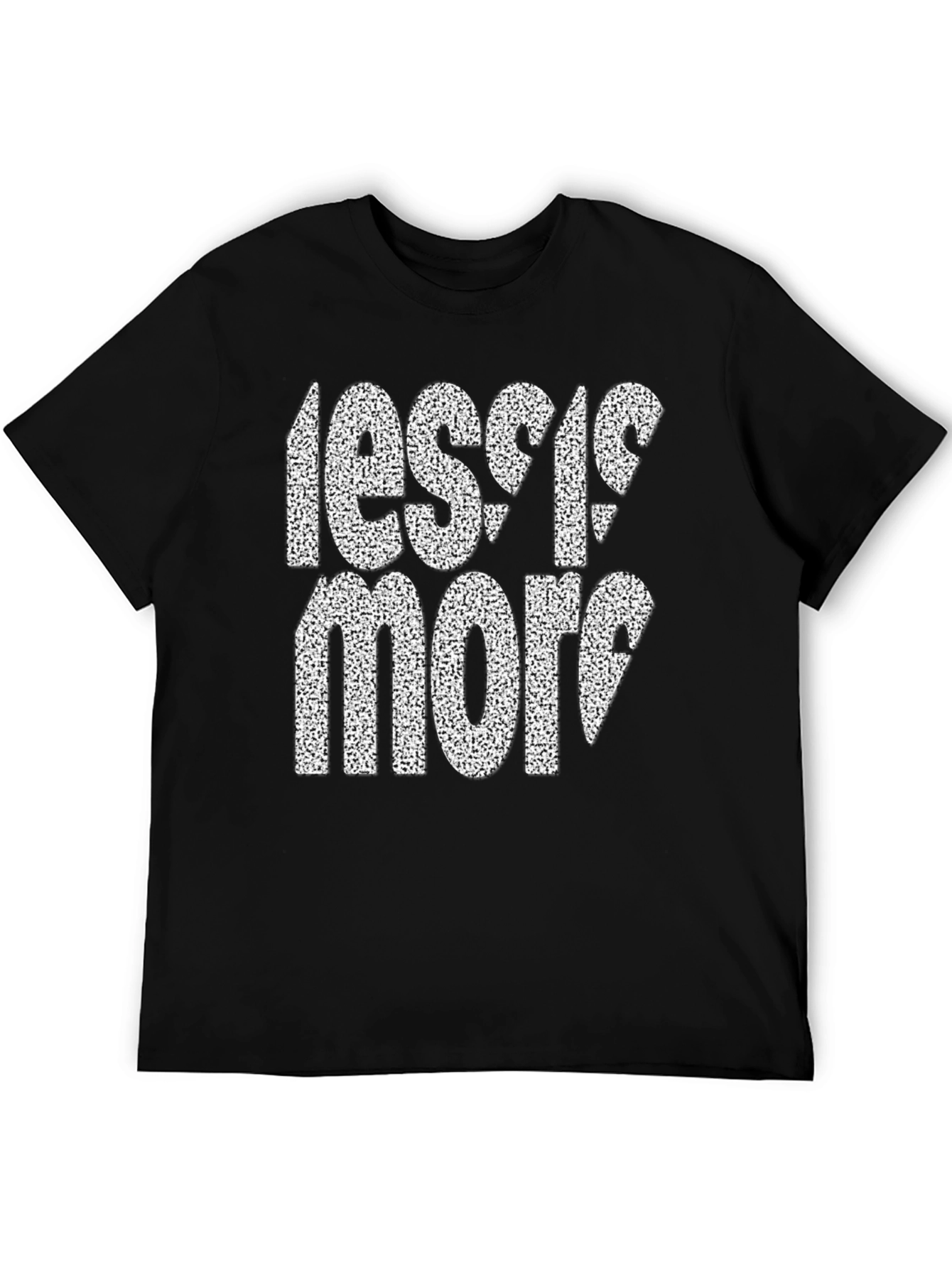 Black Less is More Graphic Tee - Mens Black Cotton T-Shirt view 5