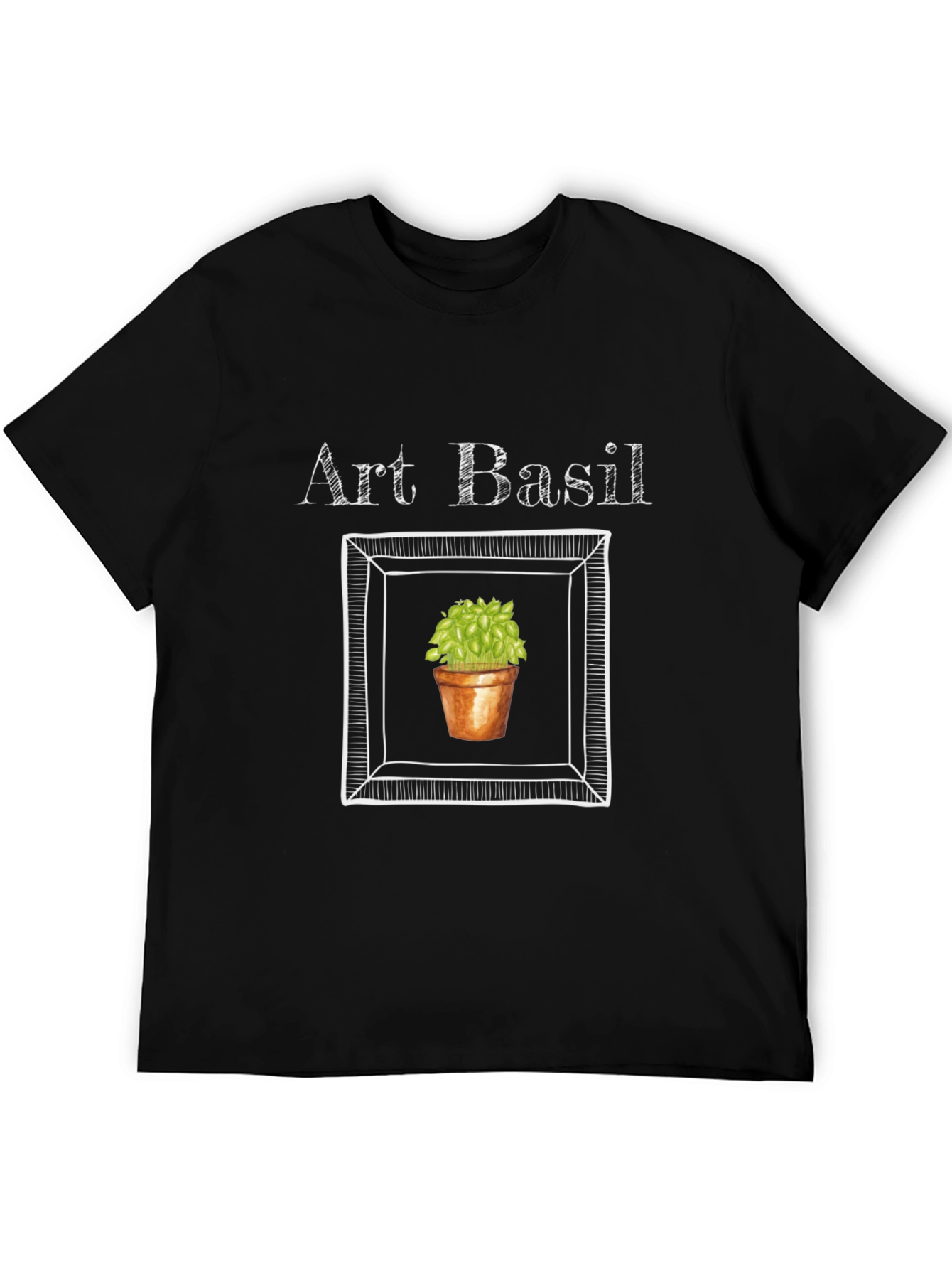 Black Art Basil Graphic T-Shirt - Unique Design view 5