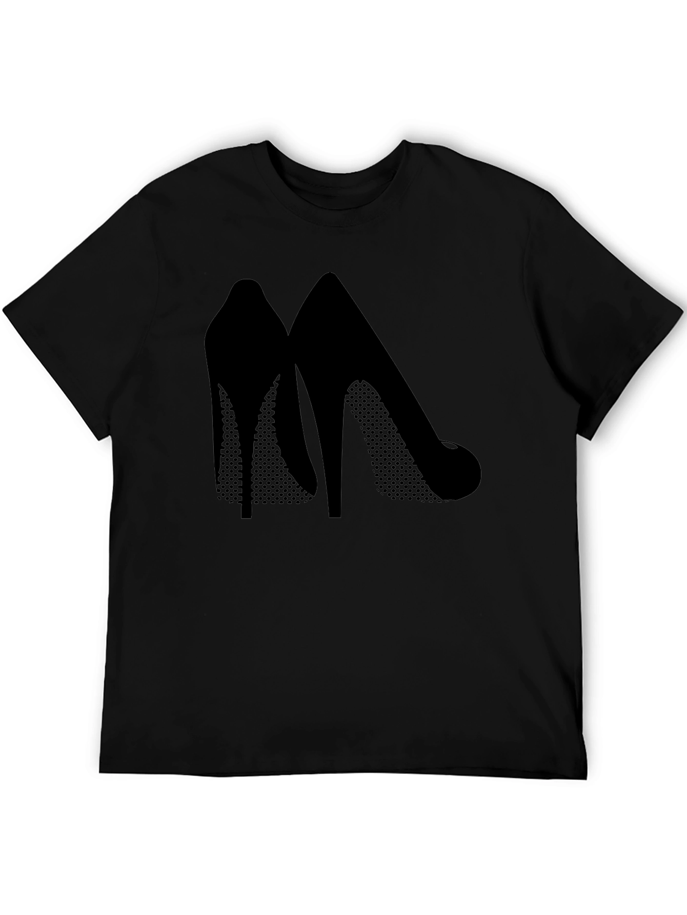 Black Stylish High Heel Silhouette Tee view 5