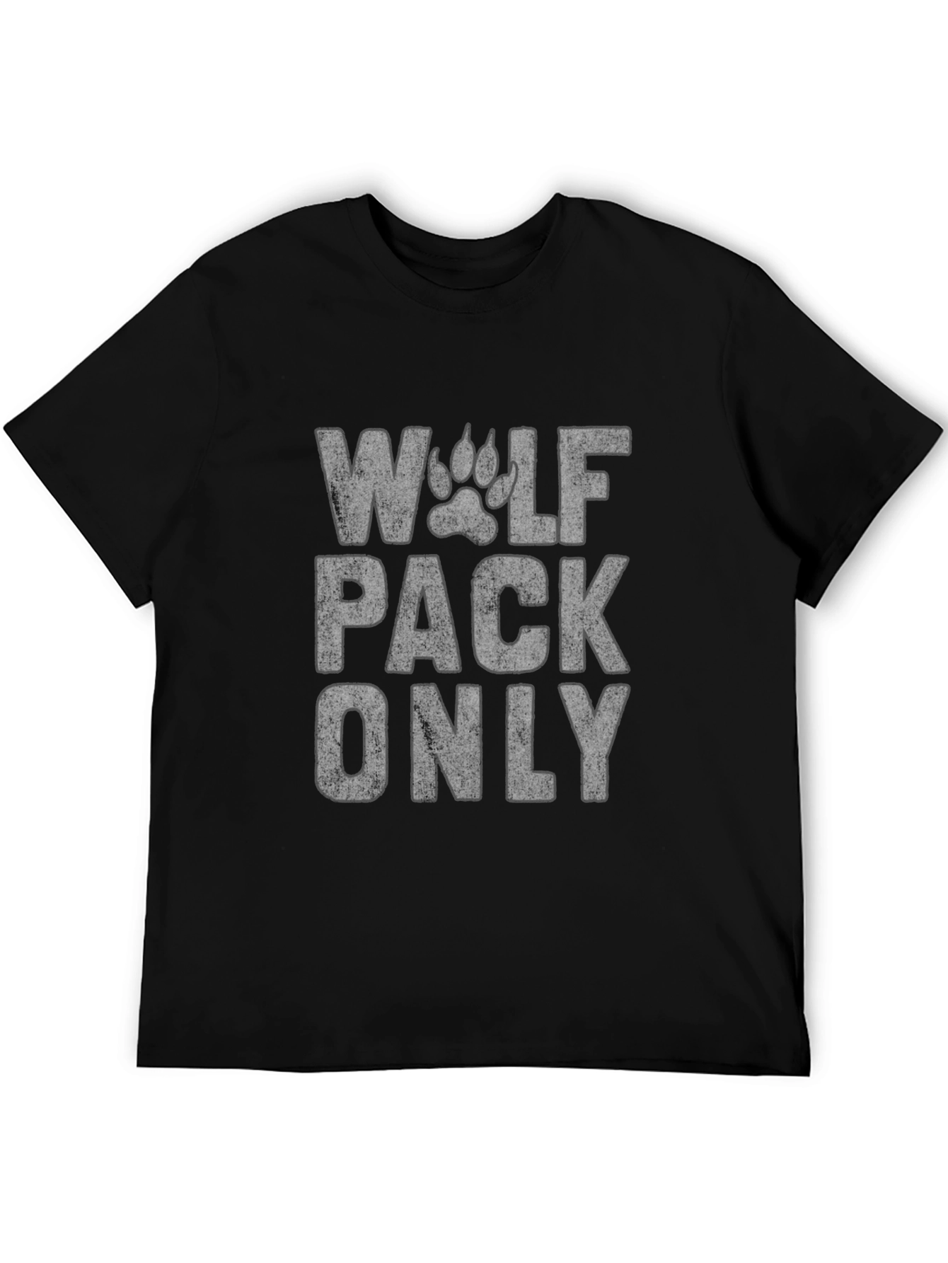 Black Wolf Pack Only Graphic T-Shirt - Black view 5