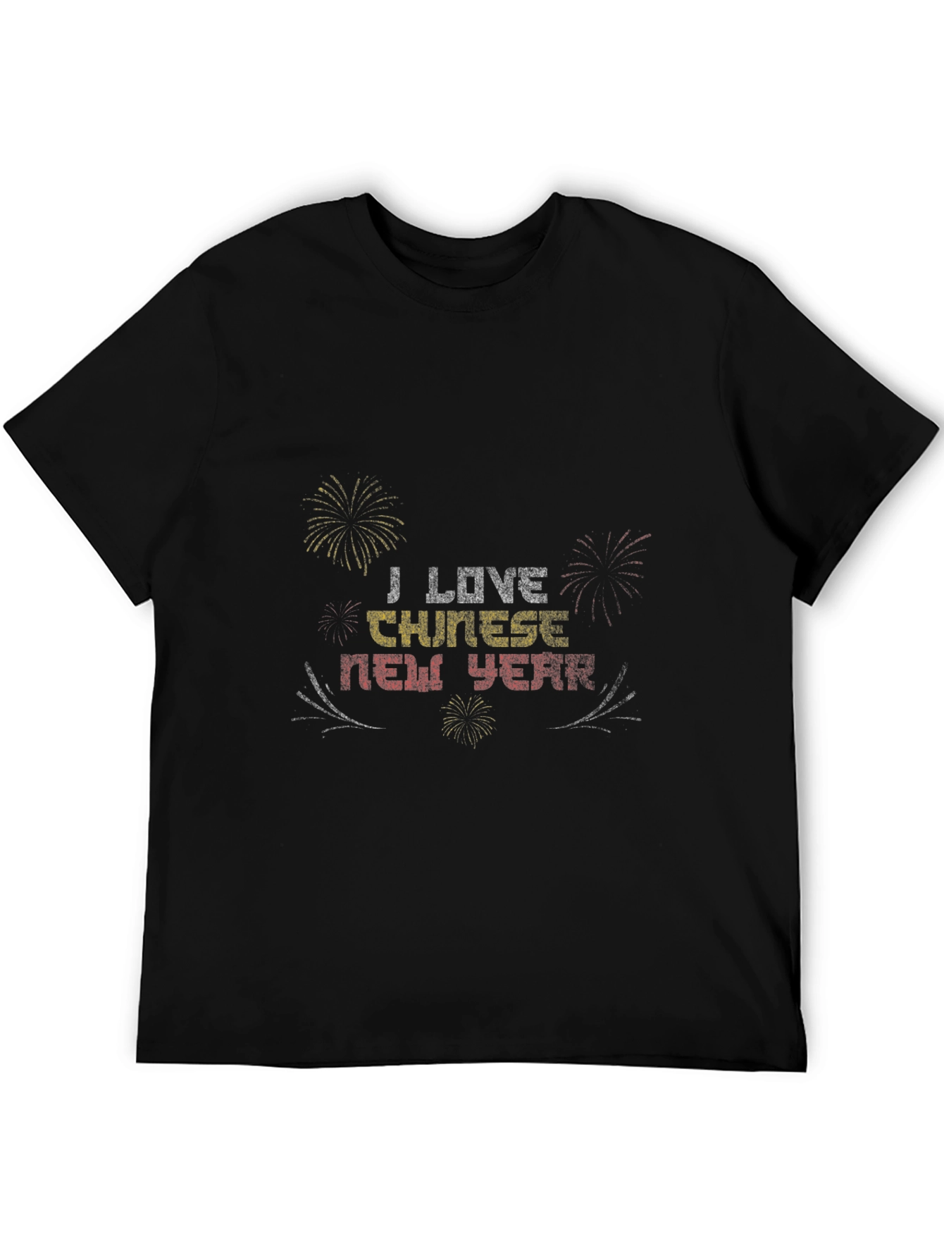 Black I Love Chinese New Year Graphic T-Shirt view 5