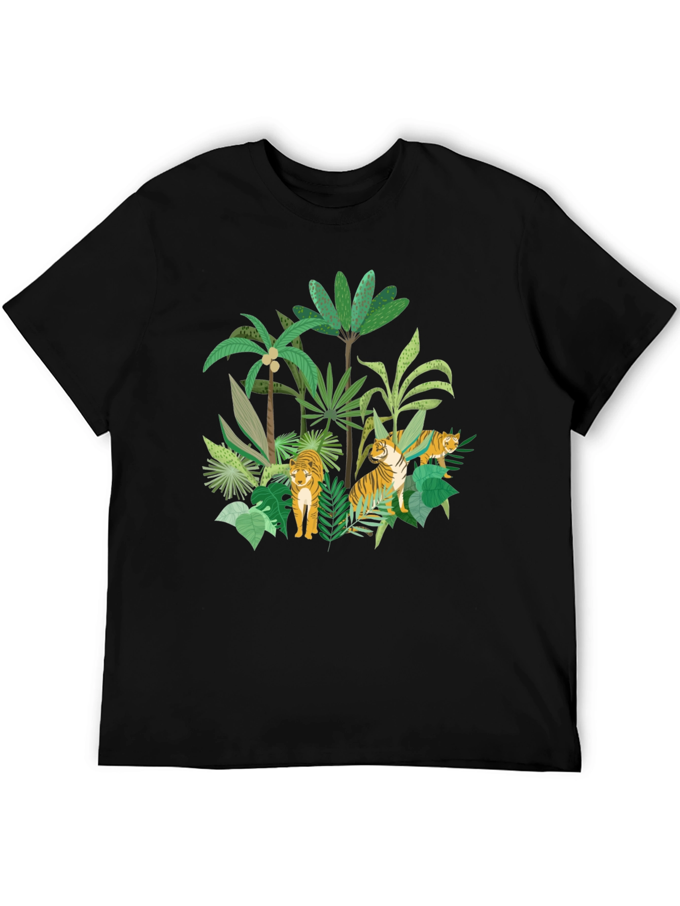 Black Jungle Tiger Graphic Tee - Black view 5