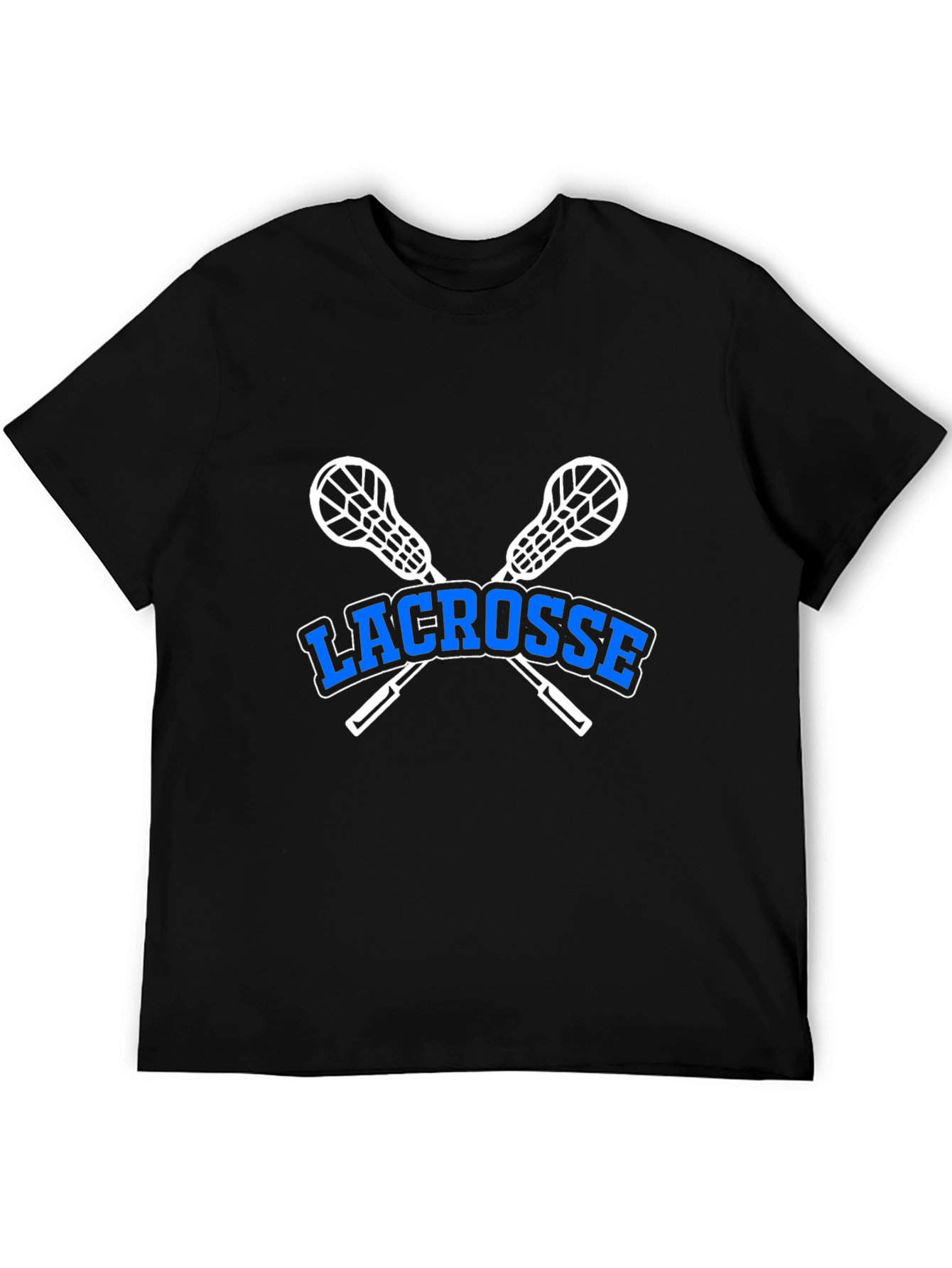 Black Lacrosse T-Shirt - Crossed Sticks Graphic view 5
