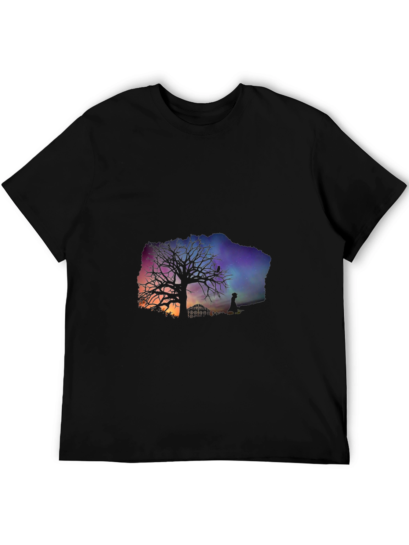 Black Silhouette Tree Graphic Tee view 5