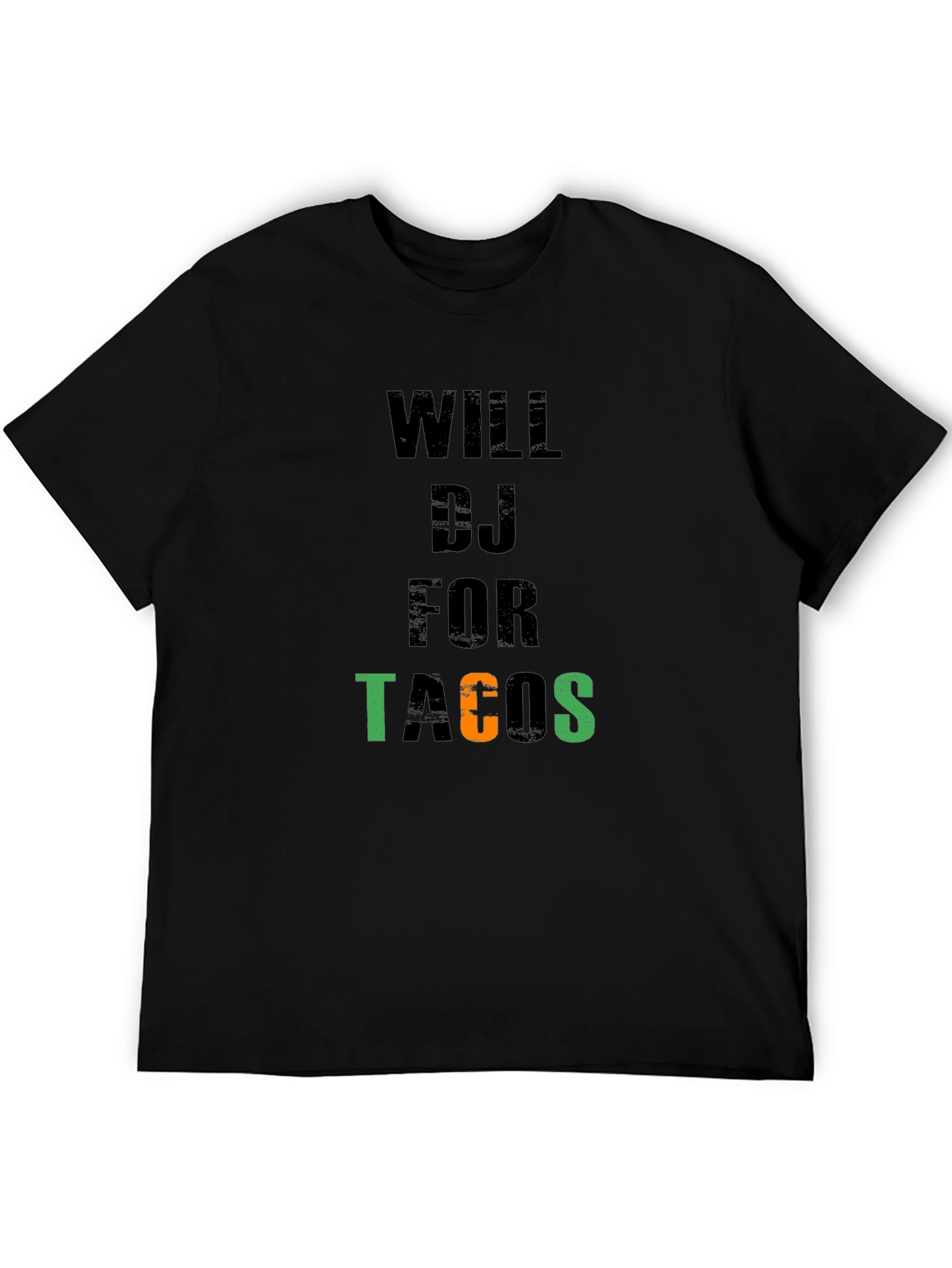 Black Will DJ for Tacos Black Cotton Graphic Tee view 5