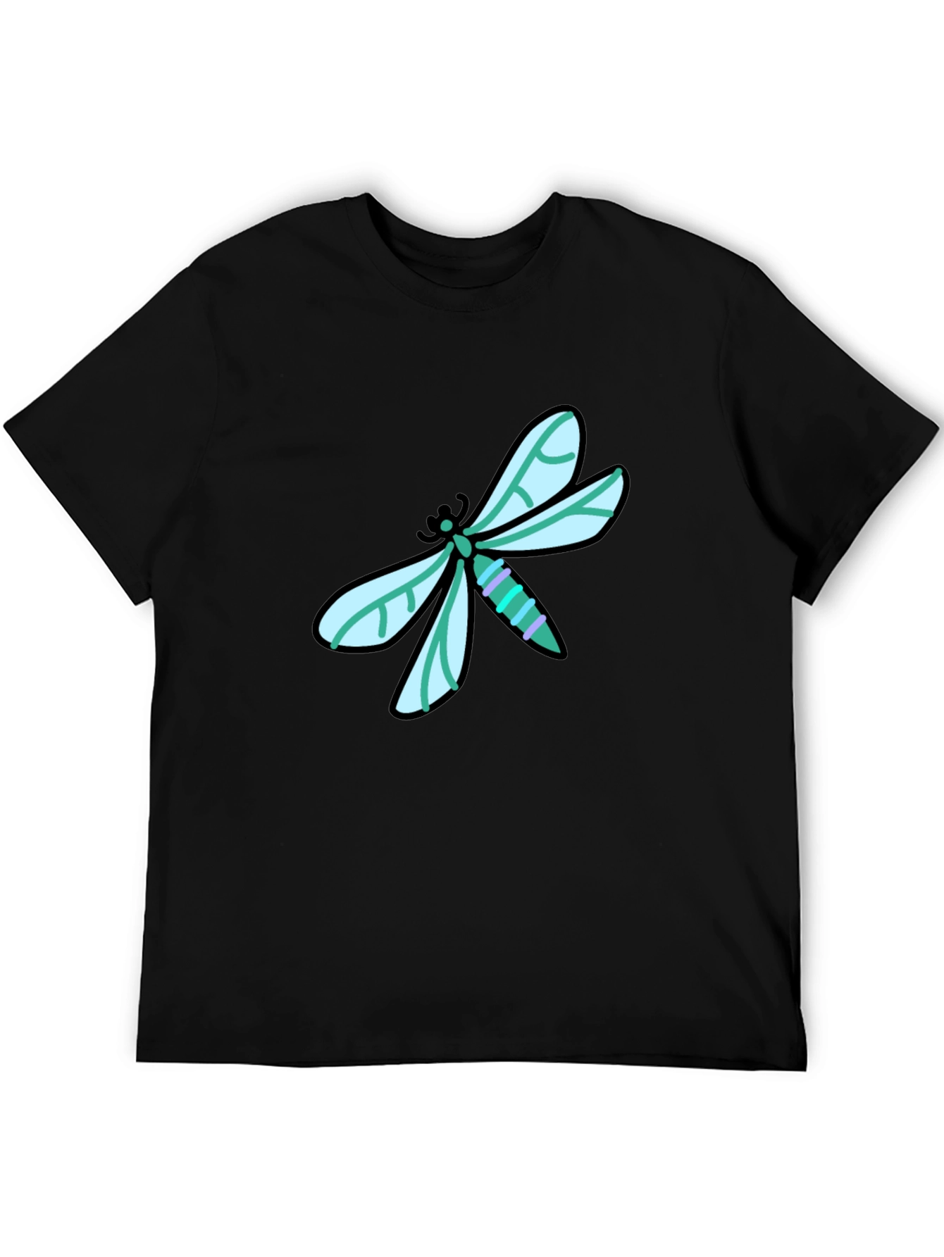 Black Dragonfly Graphic Tee - Black Cotton T-Shirt view 5