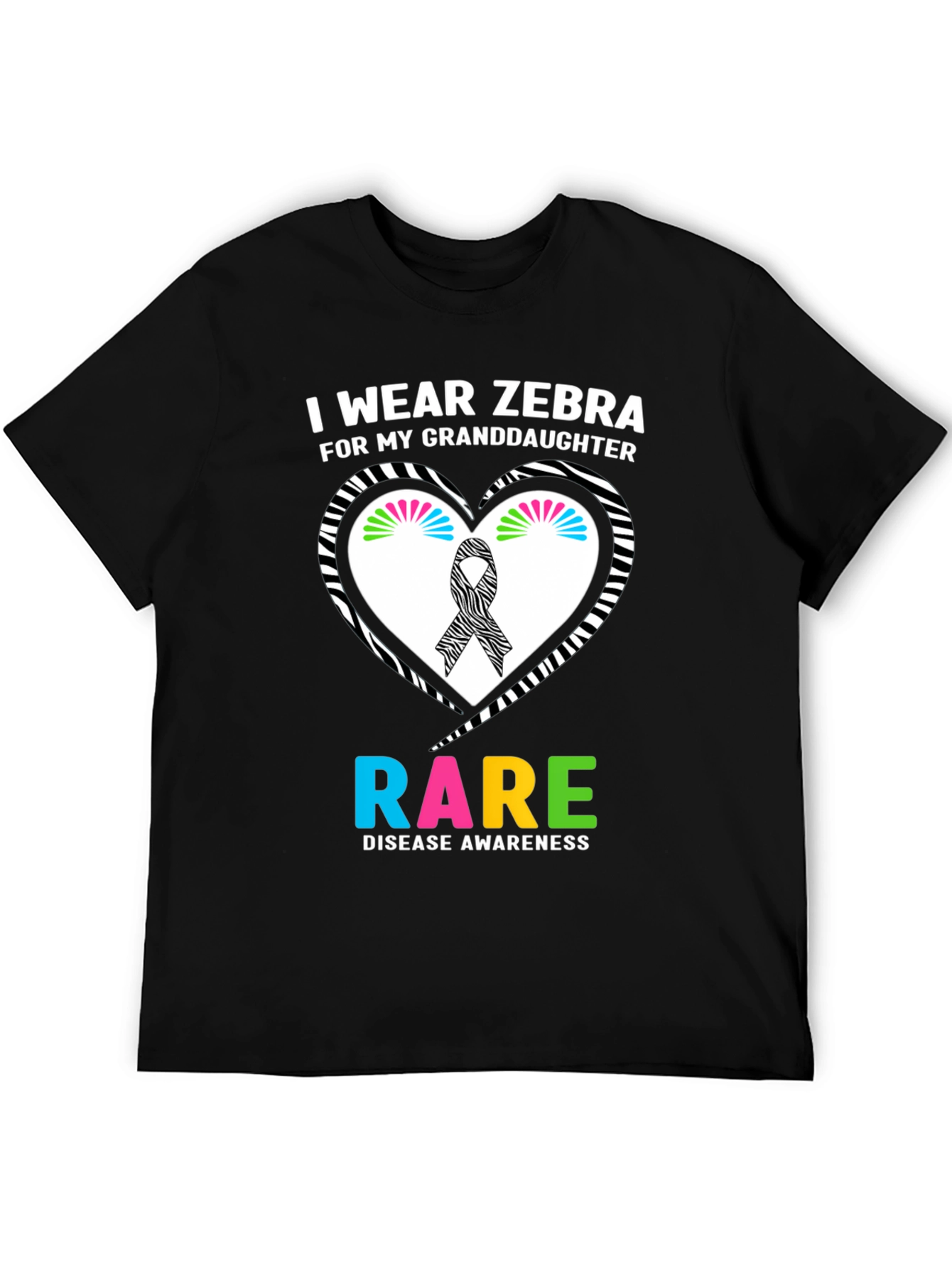 Black Zebra Rare Disease Awareness T-Shirt view 5