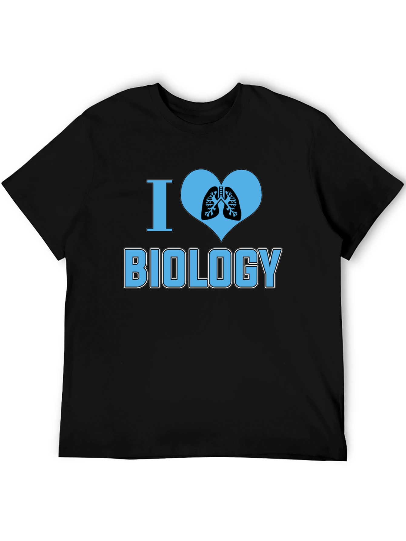 Black I Heart Biology Graphic T-Shirt - Black Cotton Tee view 5