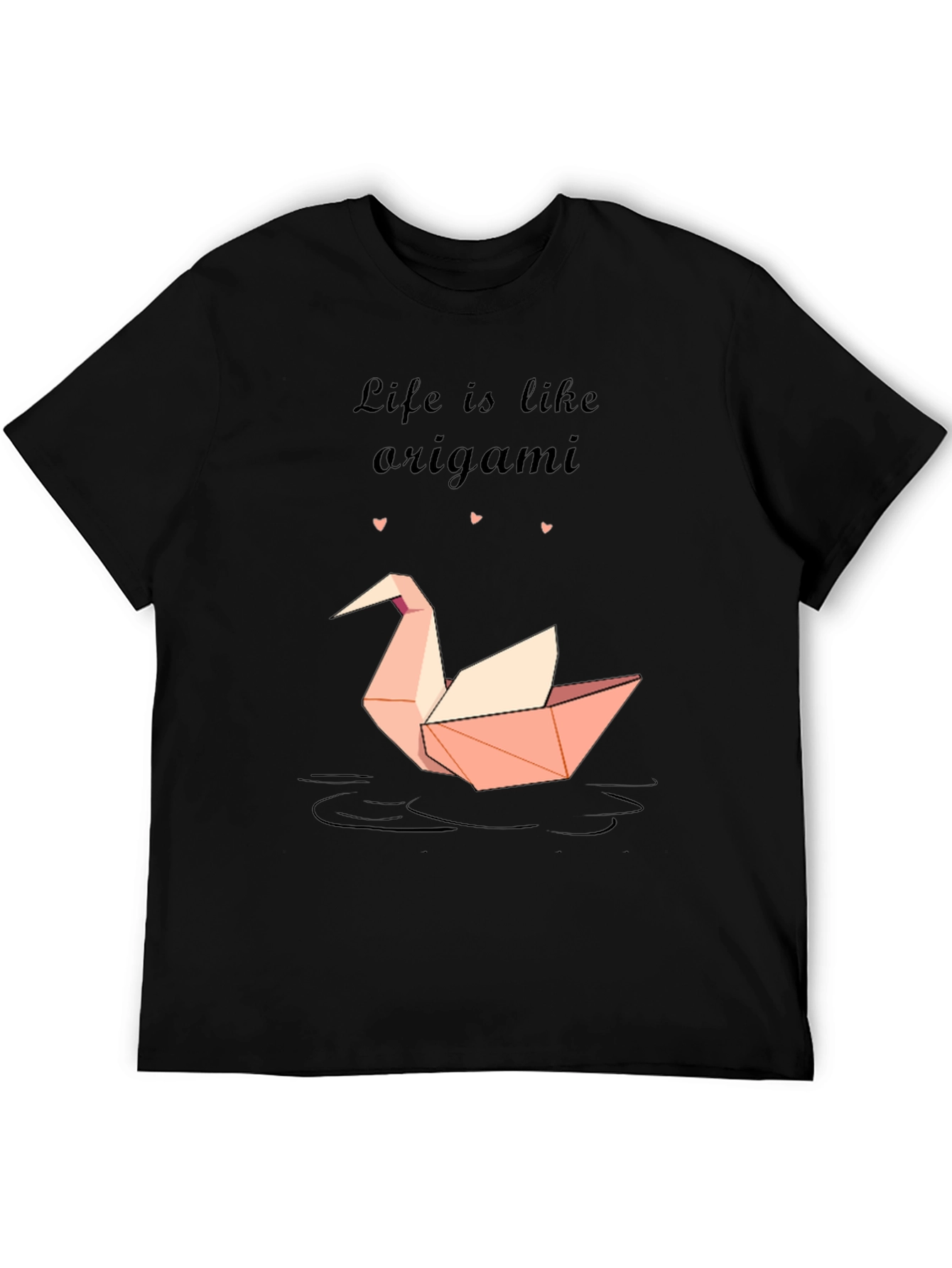 Black Origami Swan Graphic Tee - Life is Like Origami view 5
