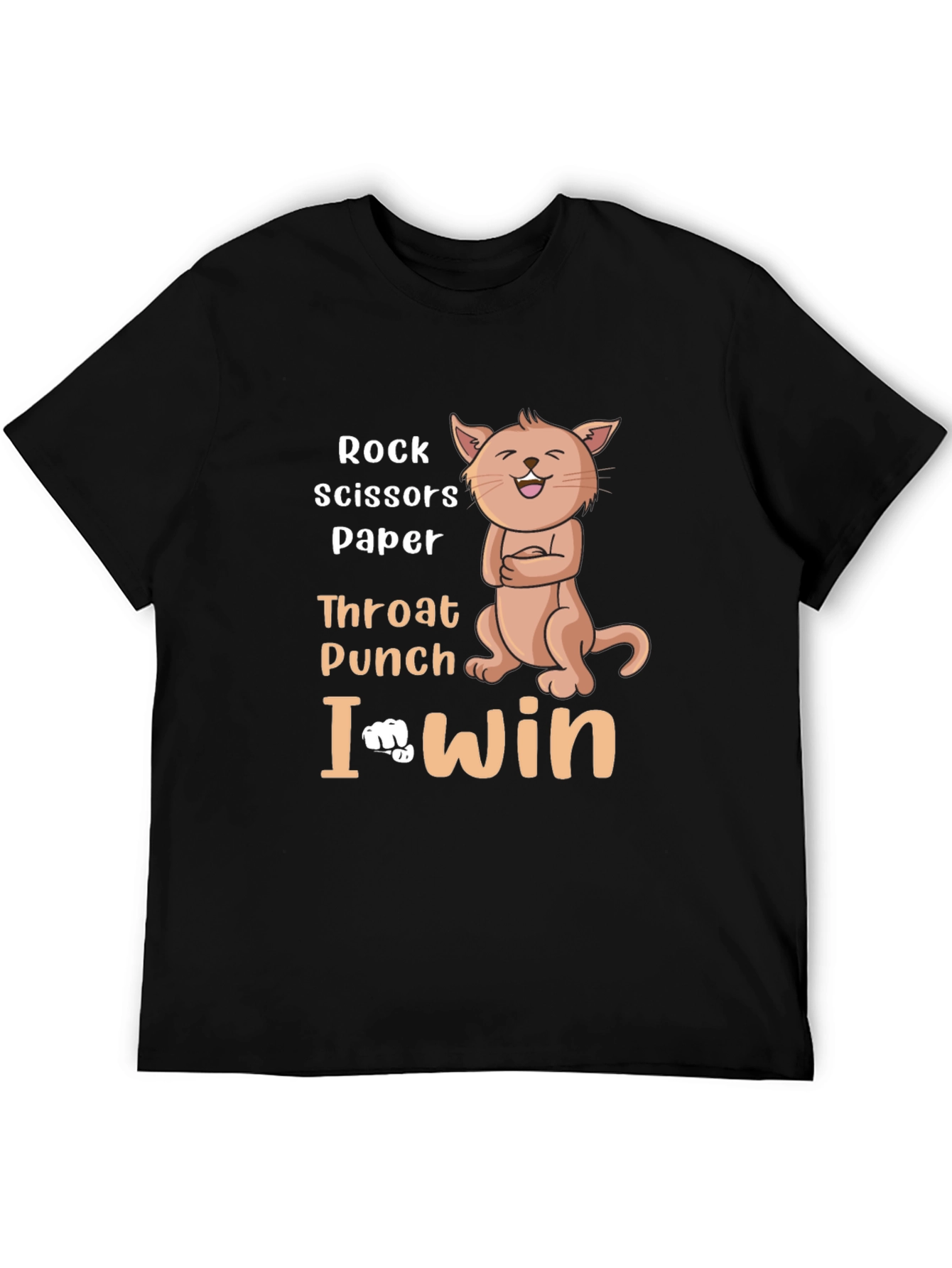 Black Rock, Paper, Scissors Funny Cat Graphic T-Shirt view 5