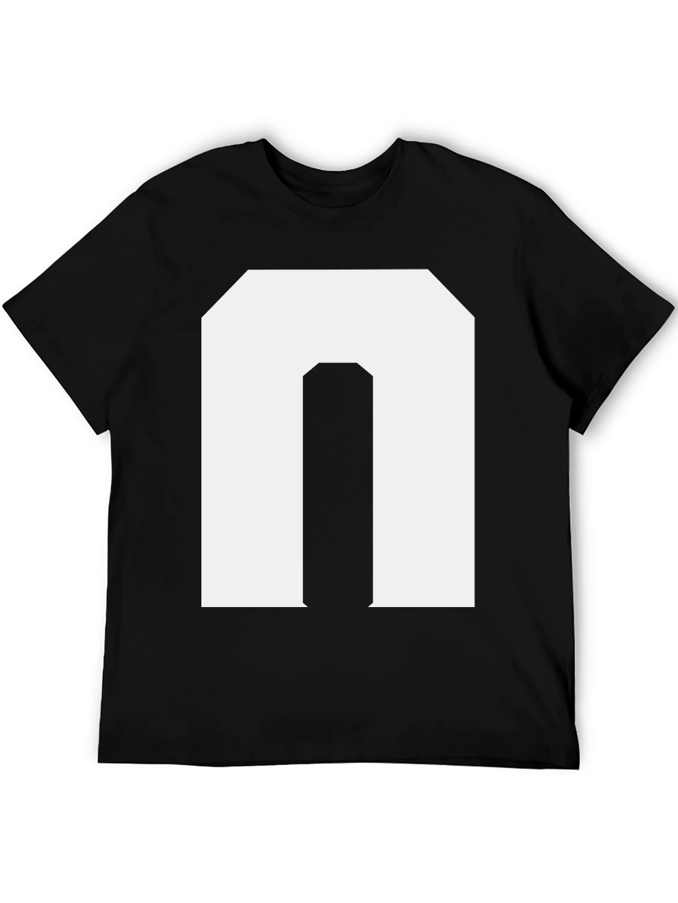 Black Bold Initial 'N' Graphic Tee - Black view 5