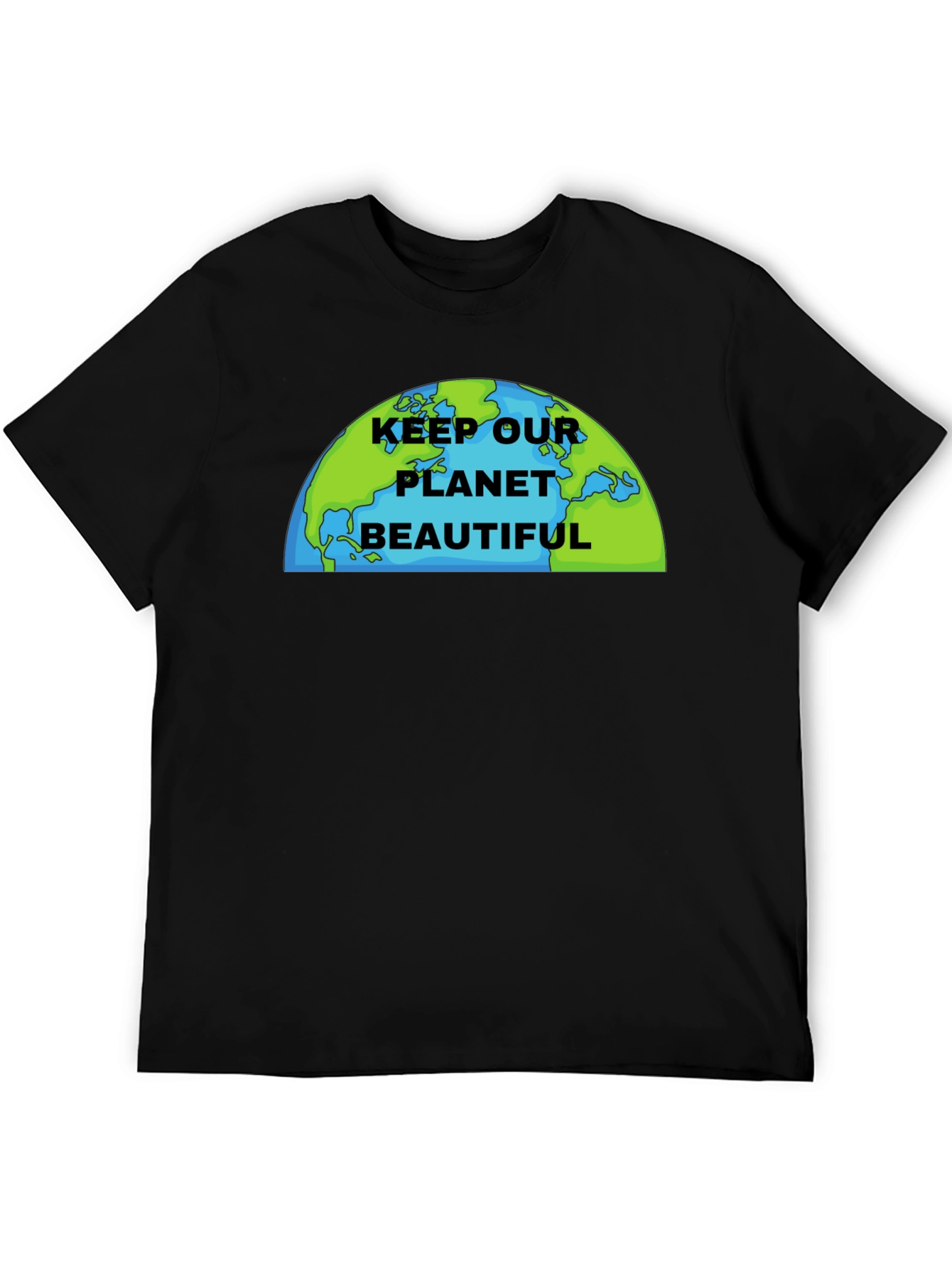 Black Keep Our Planet Beautiful Graphic T-Shirt view 5
