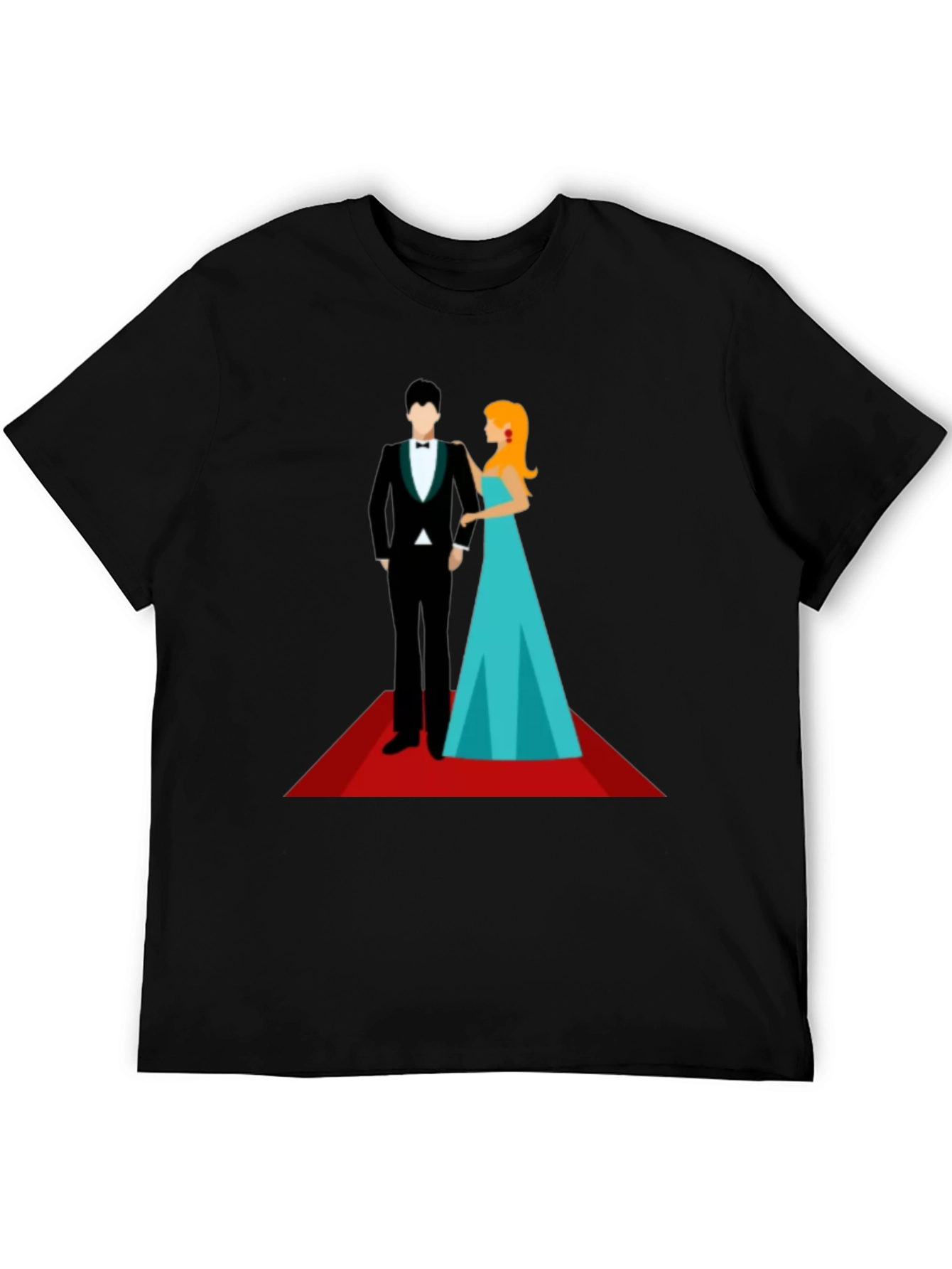 Black Red Carpet Affair T-Shirt - Stylish Graphic Tee view 5
