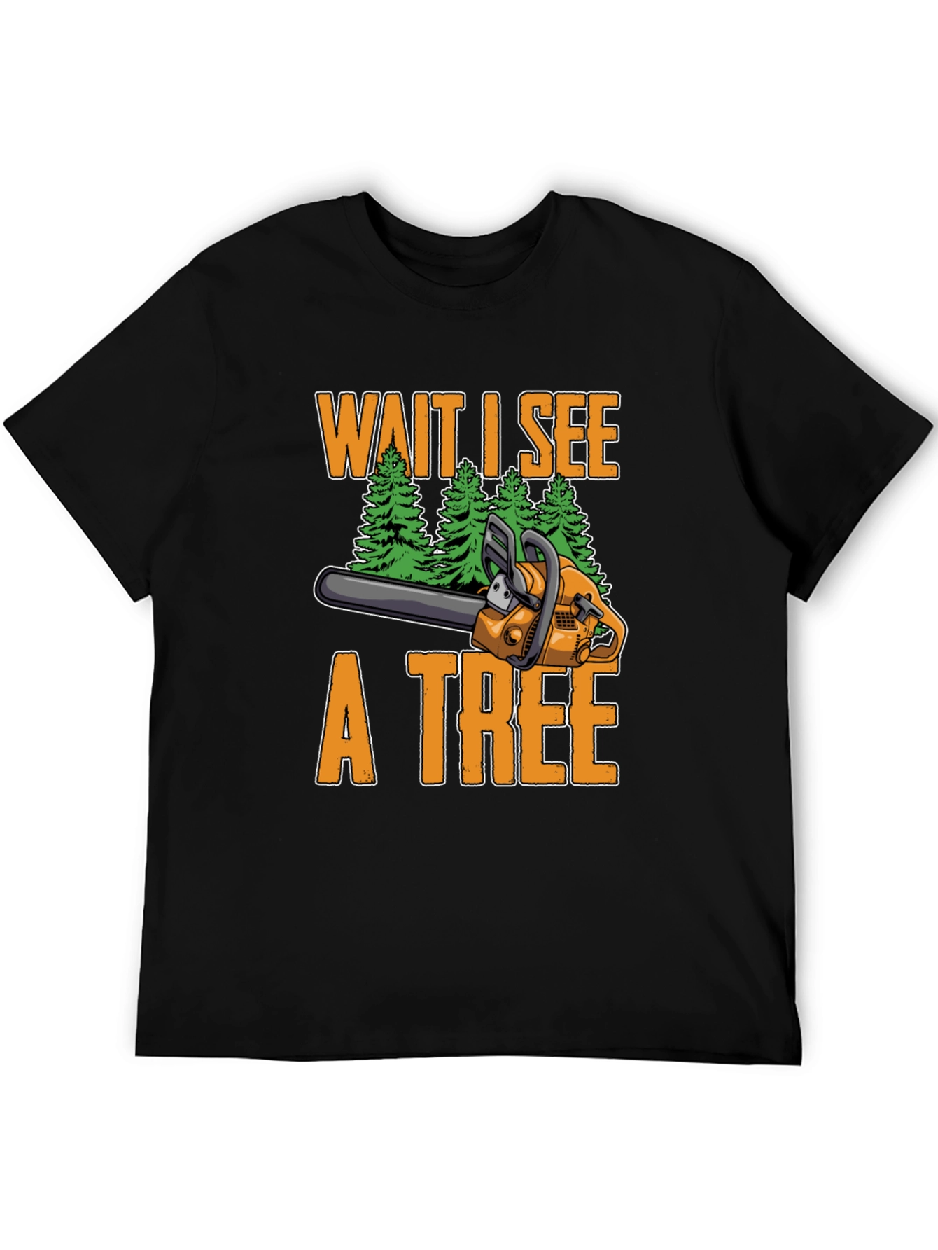 Black Funny Chainsaw Lumberjack T-Shirt view 5