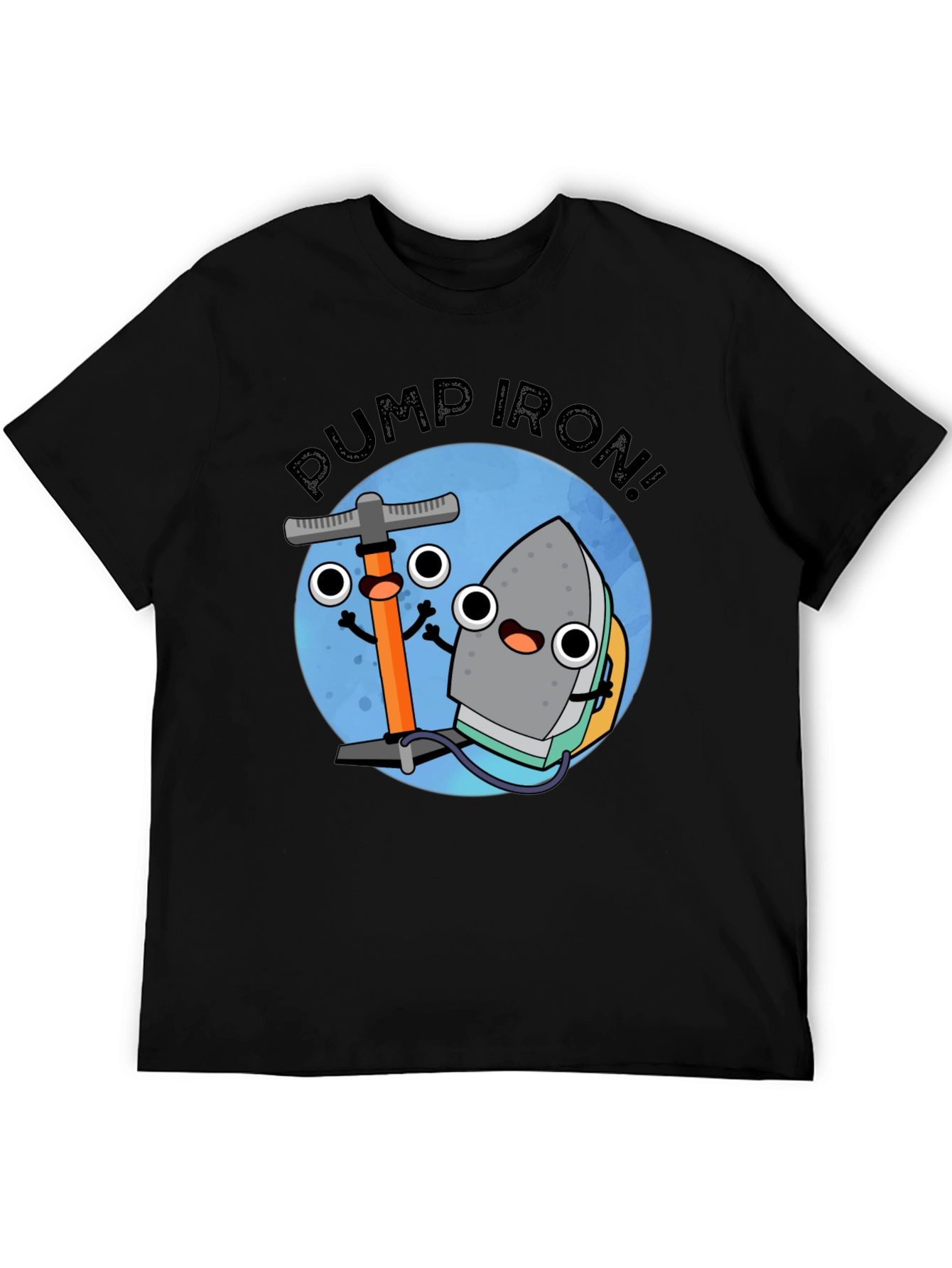 Black Pump Iron Cartoon Graphic Tee - Black view 5