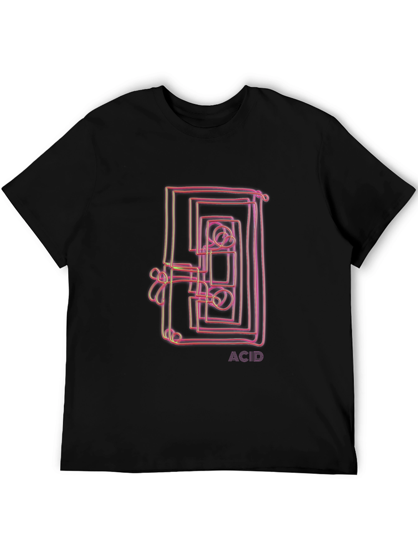 Black Abstract 'ACID' Graphic Tee - Black view 5